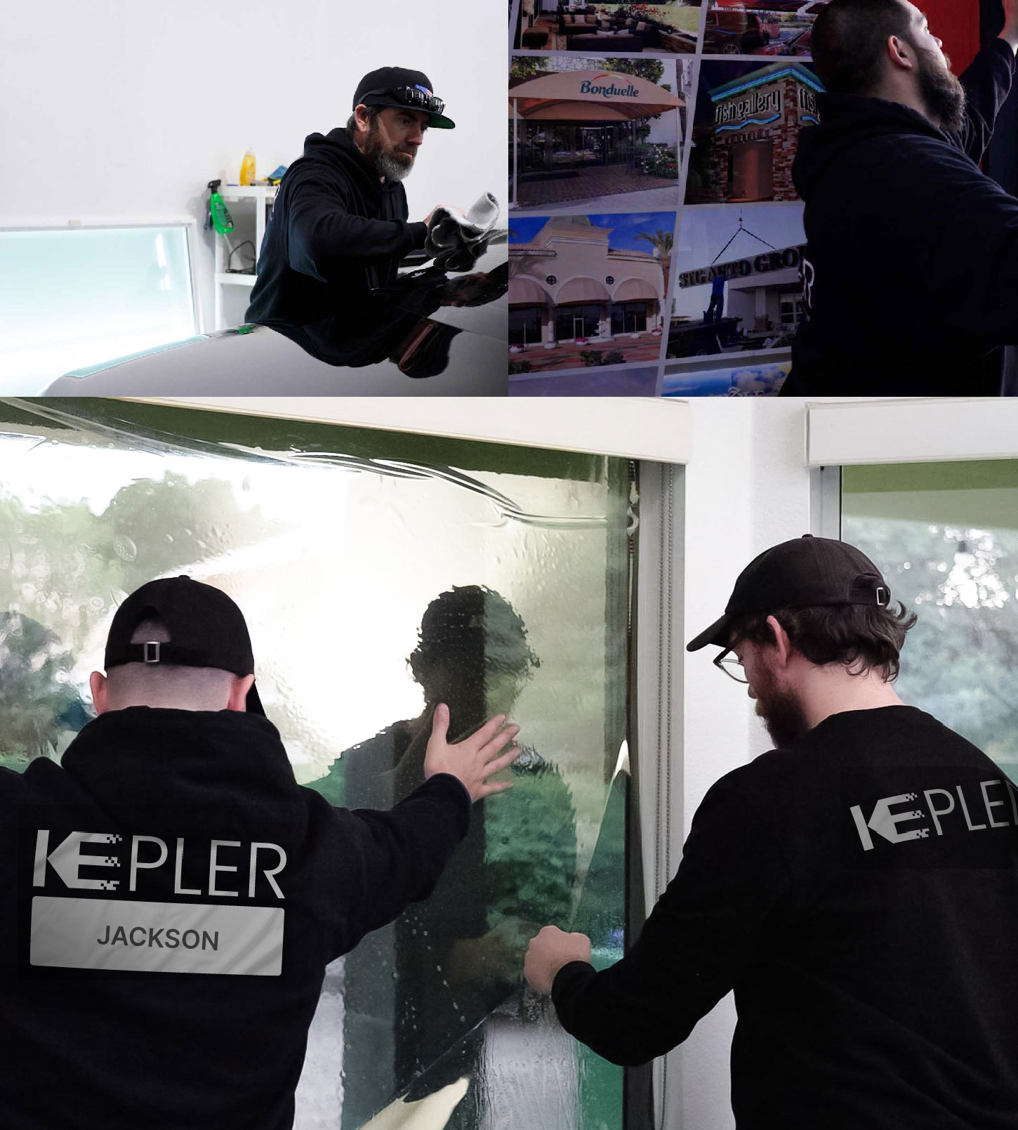 Kepler Technician Installing High-tech Window Tint to Home in Jackson