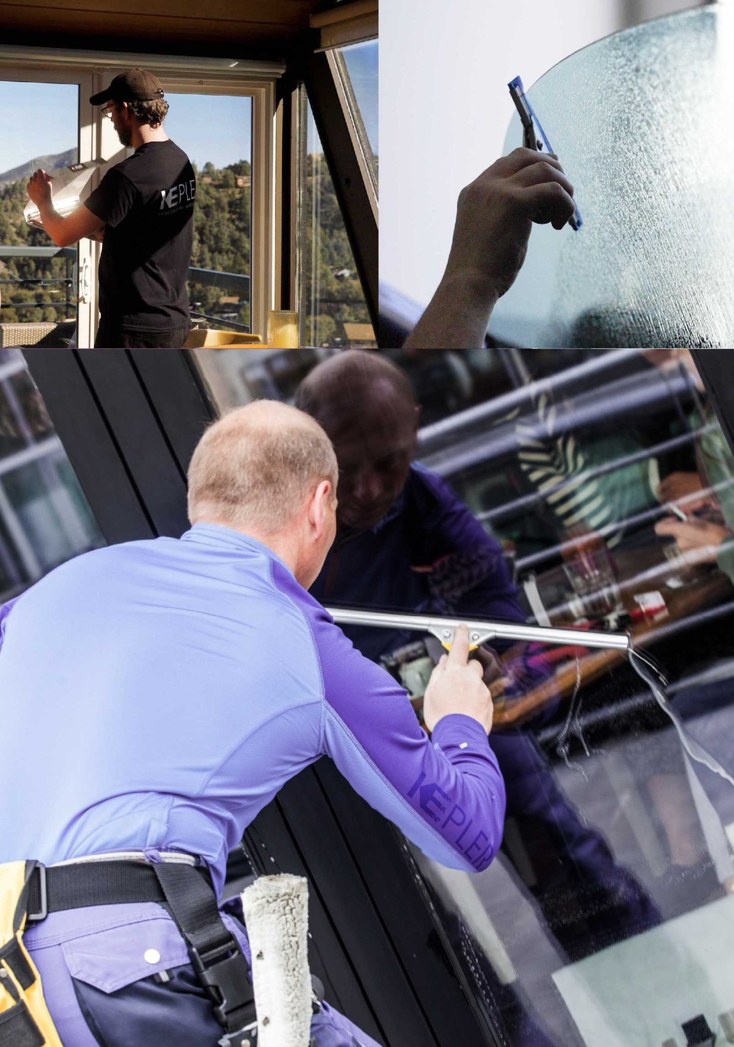 Kepler Skilled Applying Anti-Graffiti Window Film to a Lincoln Shop Front