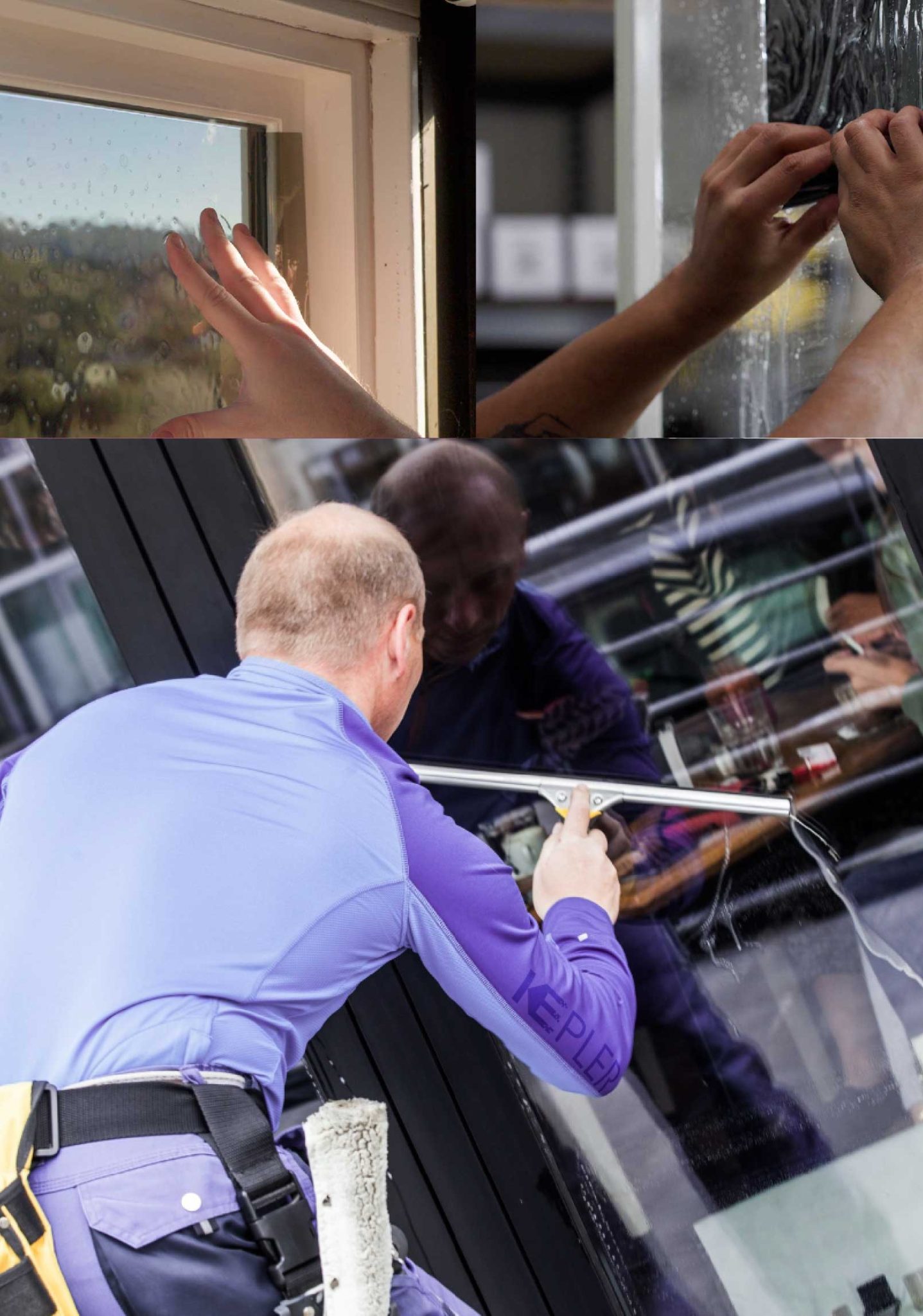 Kepler Professional Applying Anti-Graffiti Window Film to a Hastings Shop Front