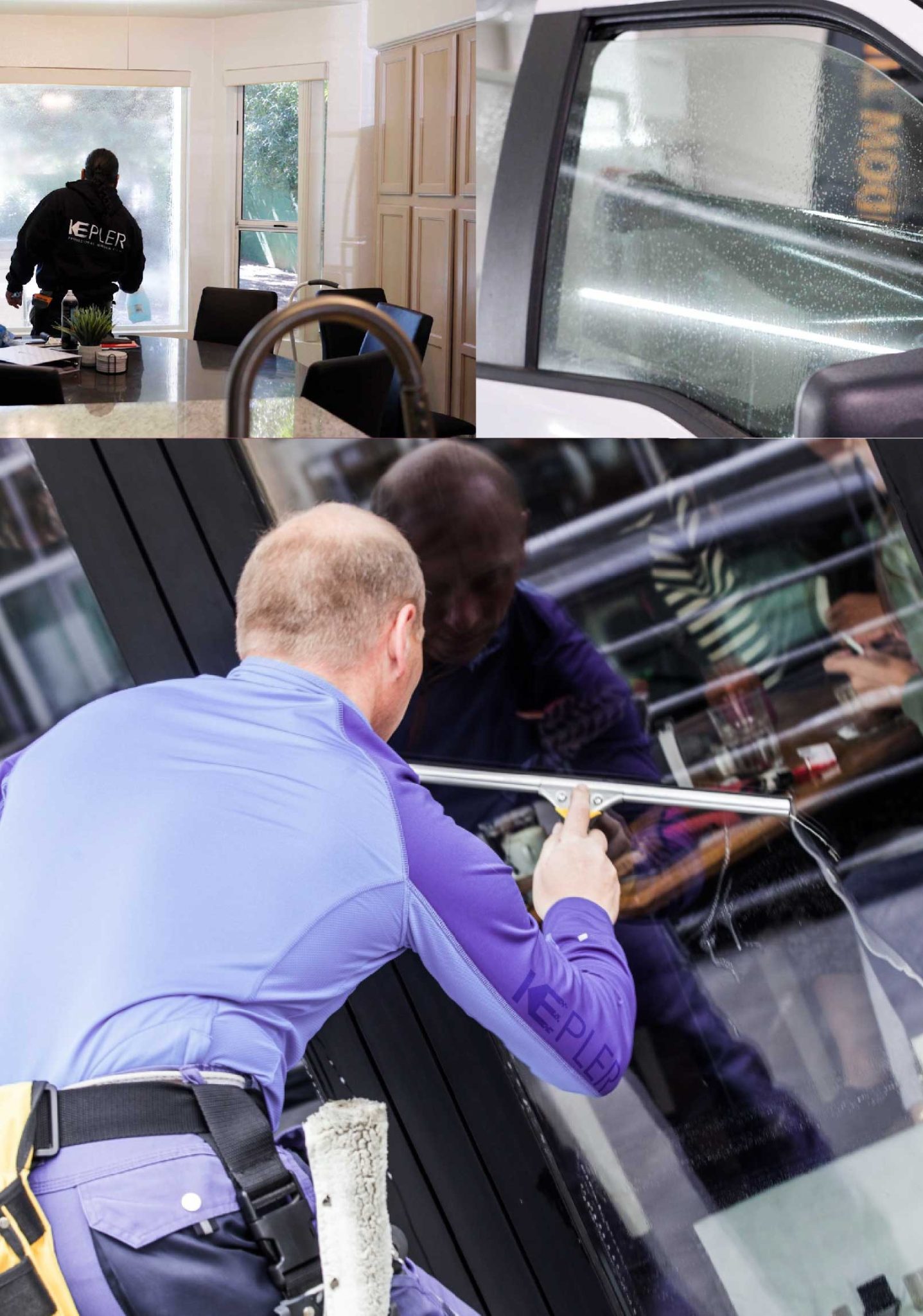 Kepler Skilled Applying Anti-Graffiti Window Film to a Metairie Shop Front