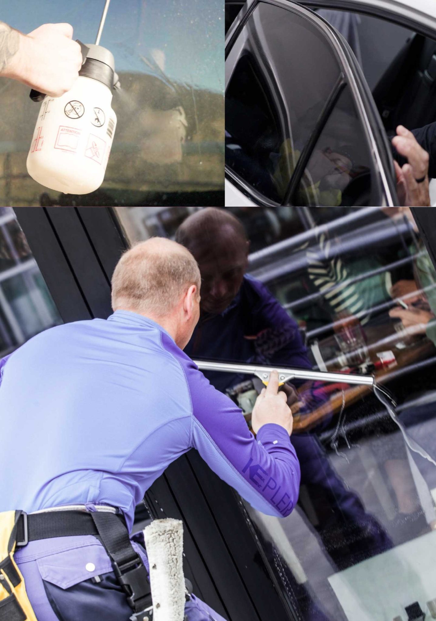 Kepler Expert Applying Anti-Graffiti Window Film to a New Orleans Shop Front