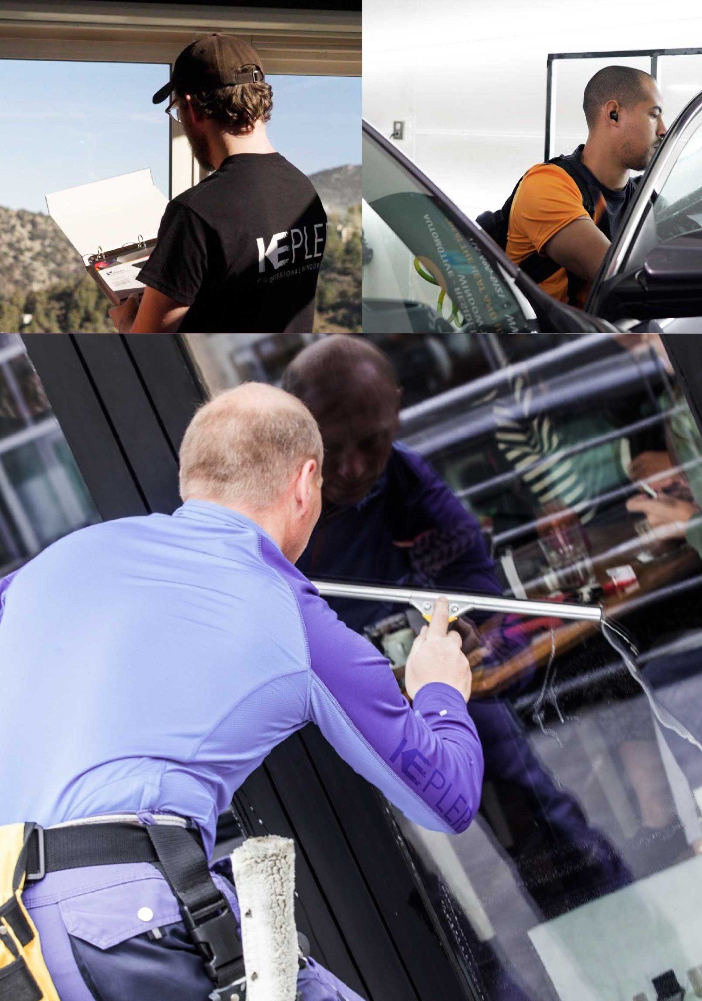 Kepler Professional Applying Anti-Graffiti Window Film to a Prairieville Shop Front