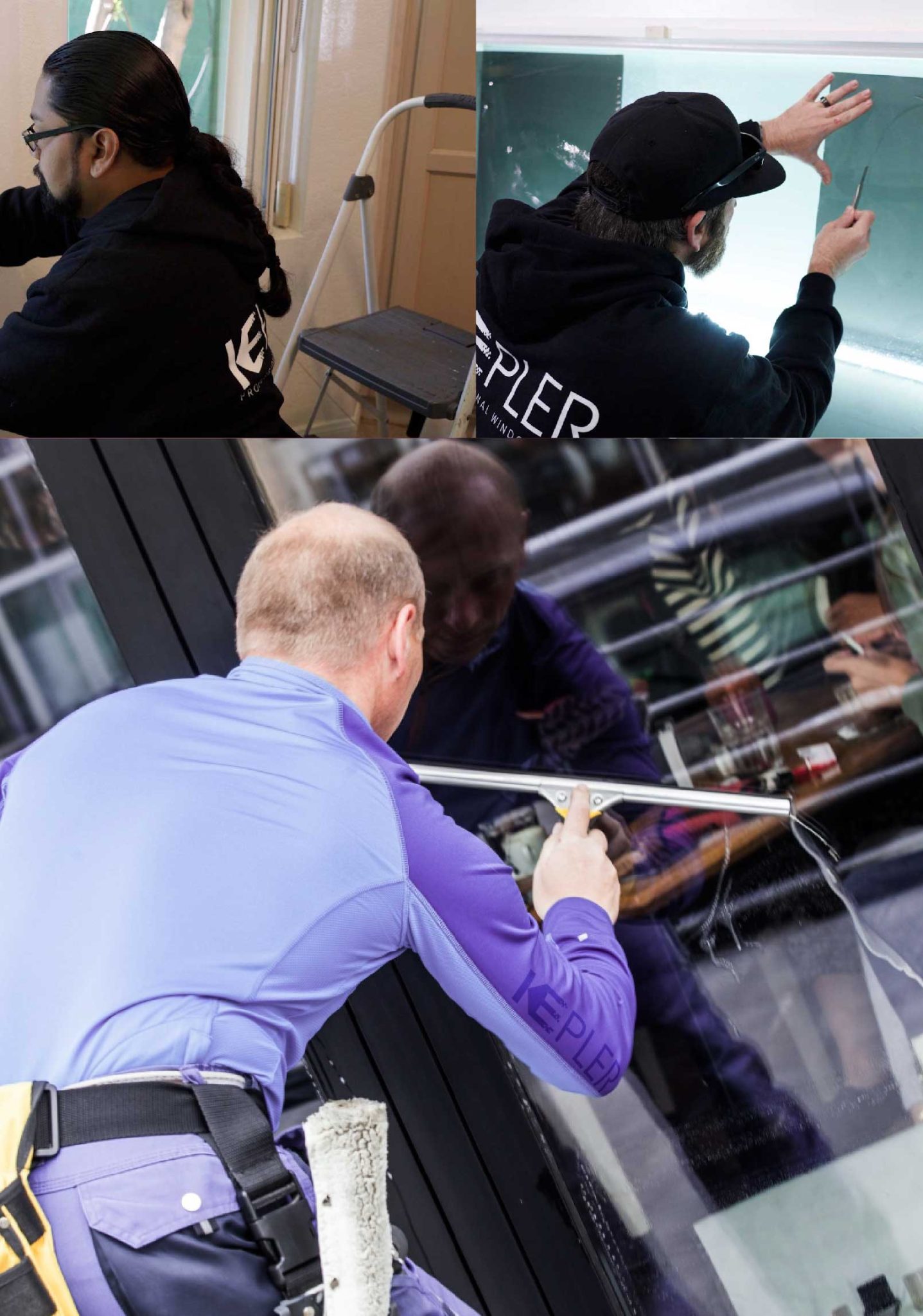 Kepler Professional Applying Anti-Graffiti Window Film to a Maumelle Shop Front