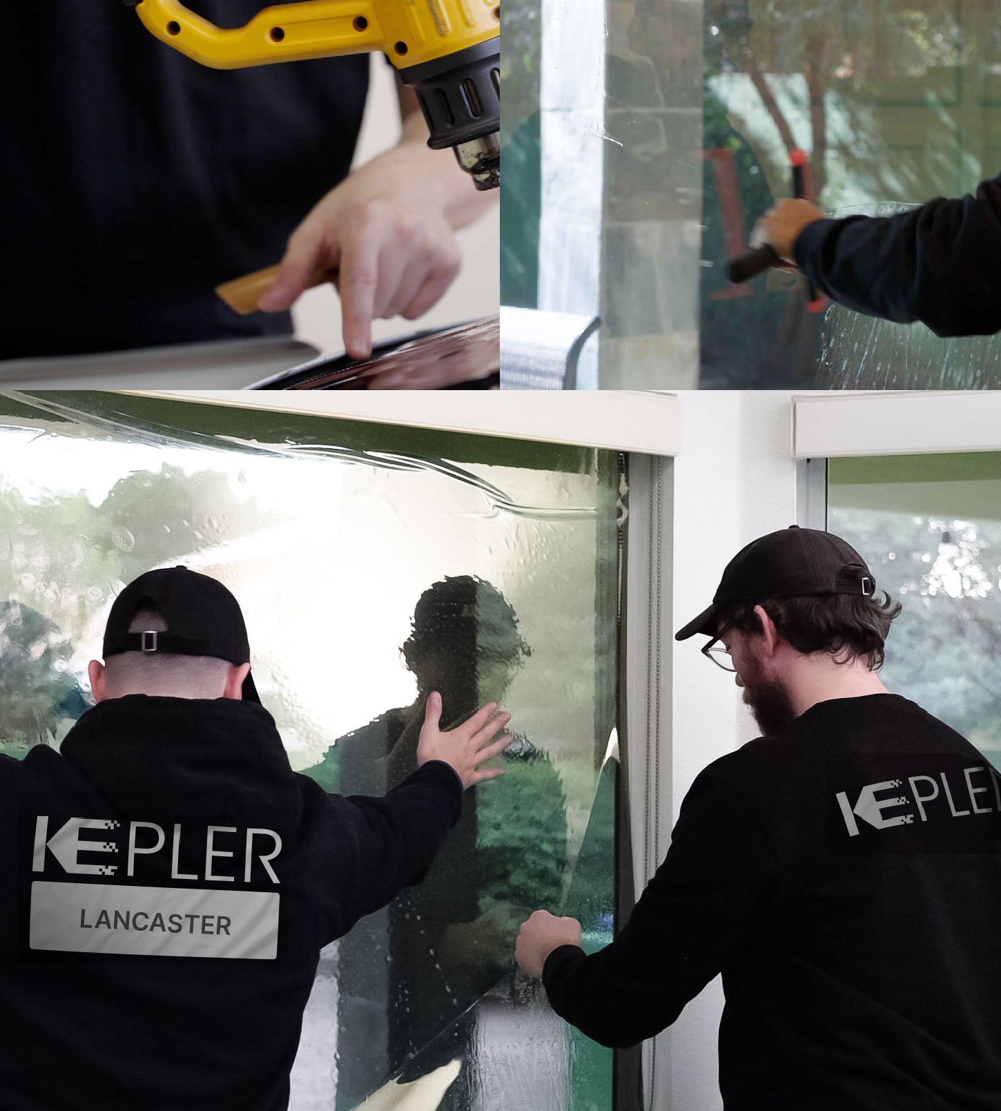 Kepler Technician Applying High-tech Window Tint to Home in Lancaster