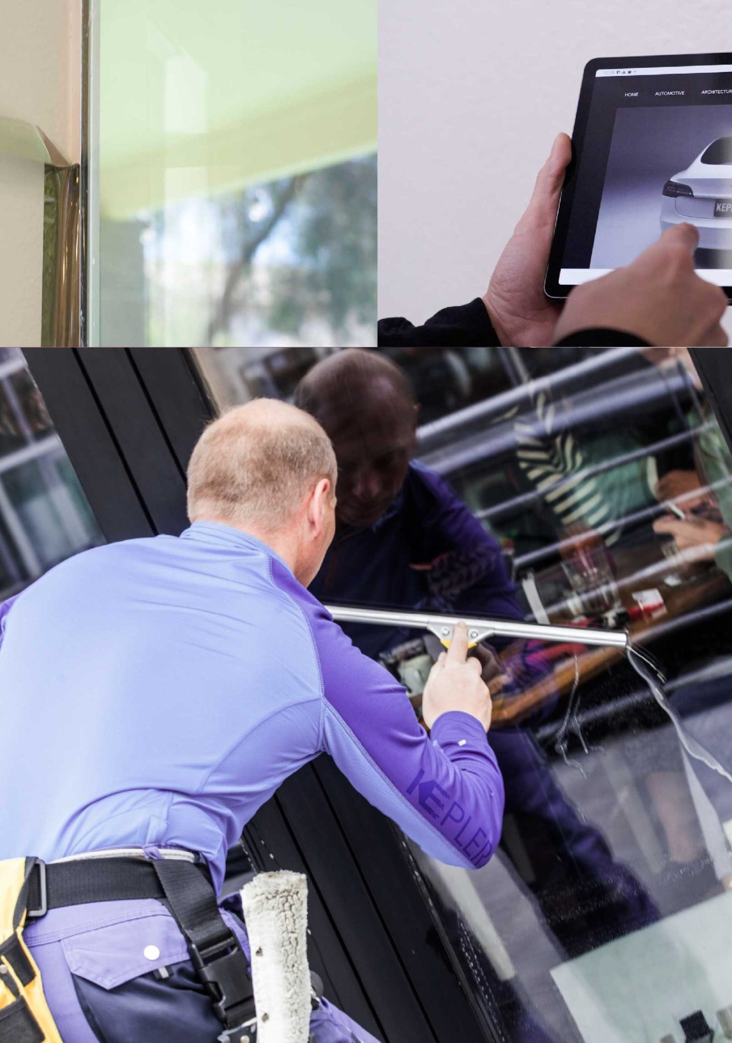 Kepler Professional Applying Anti-Graffiti Window Film to a Bentonville Shop Front