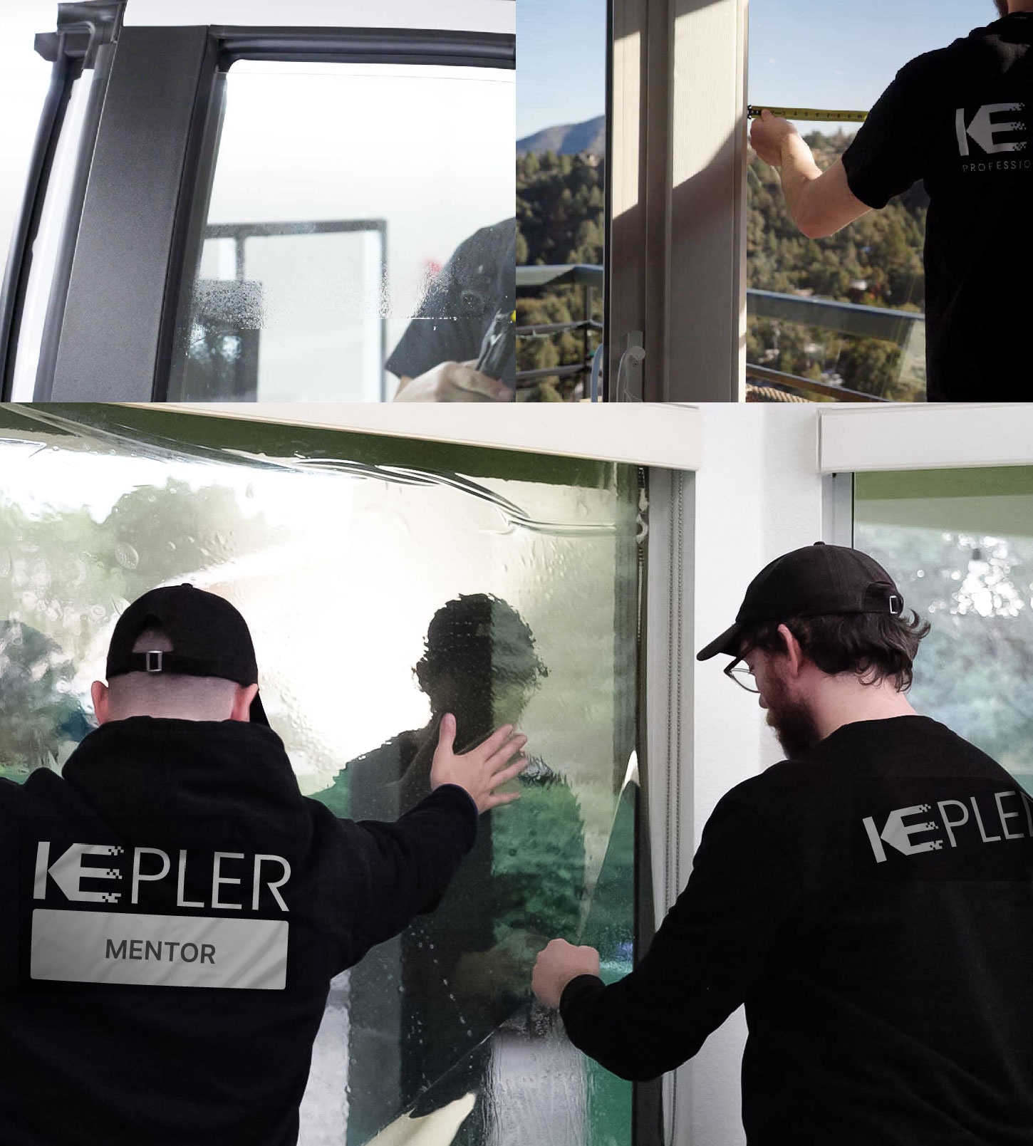 Kepler Technician Installing Ceramic Window Tint to Home in Mentor