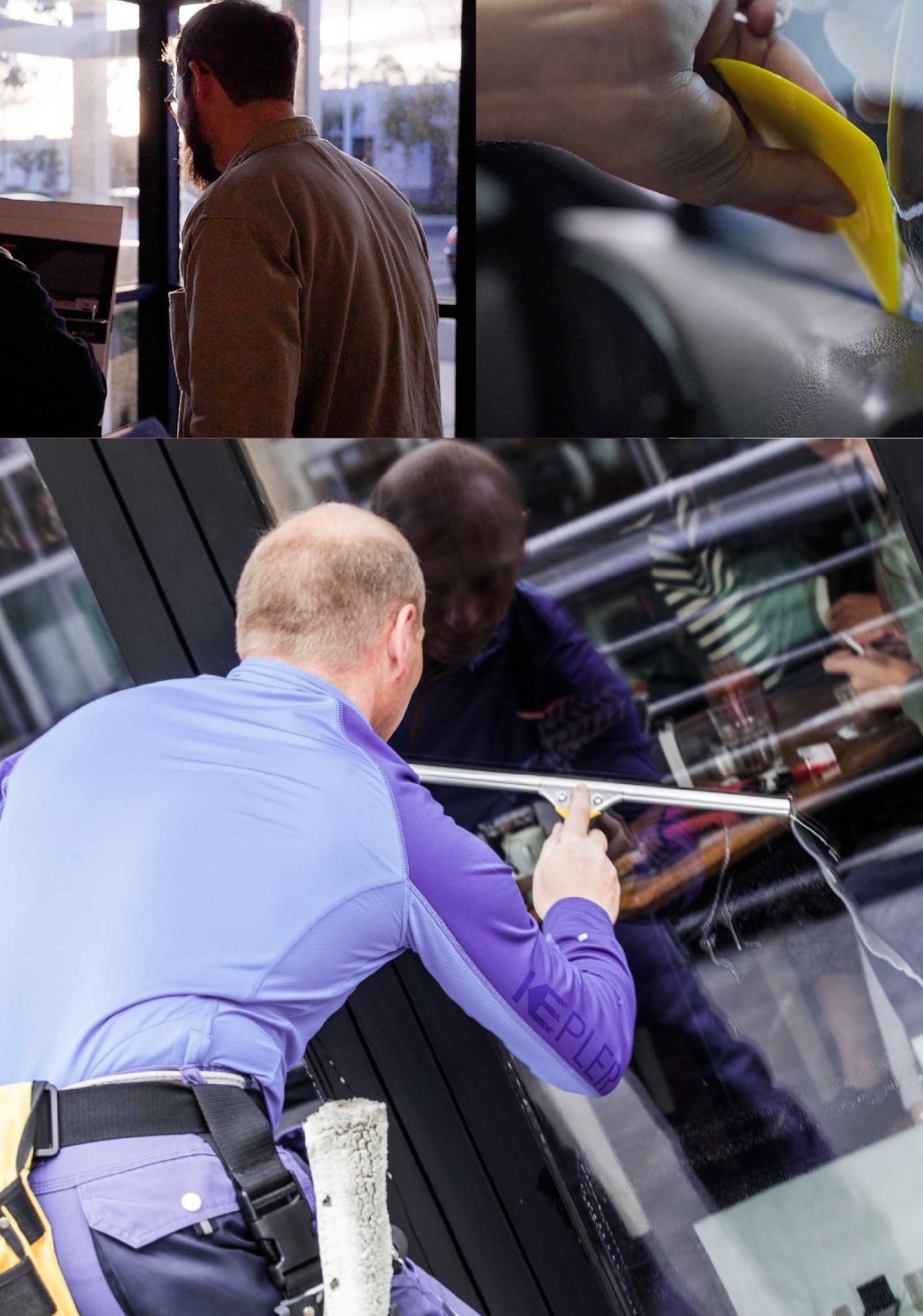 Kepler Expert Applying Anti-Graffiti Window Film to a Duncan Shop Front