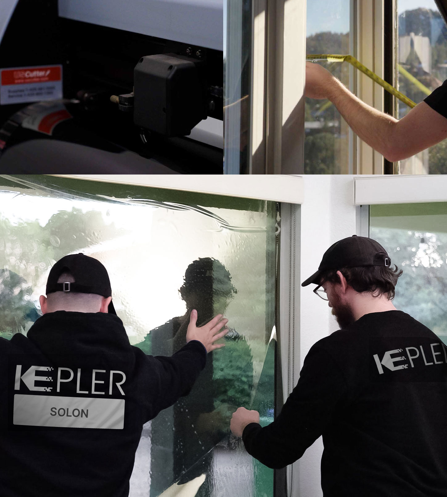Kepler Technician Fitting Ceramic Window Tint to Home in Solon
