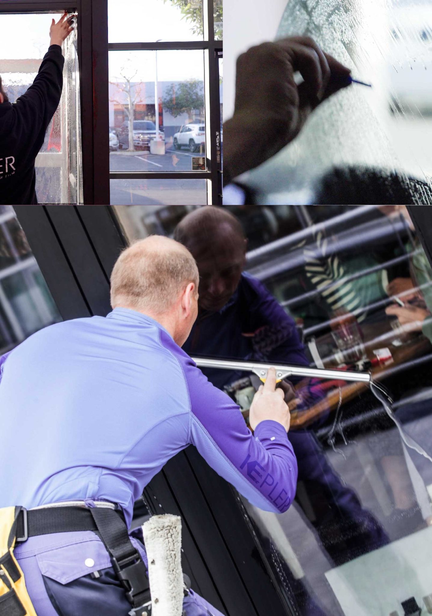 Kepler Expert Applying Anti-Graffiti Window Film to a Sapulpa Shop Front