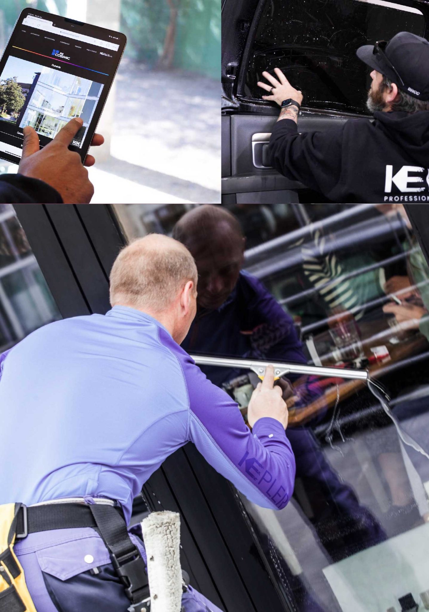 Kepler Expert Applying Anti-Graffiti Window Film to a Stillwater Shop Front