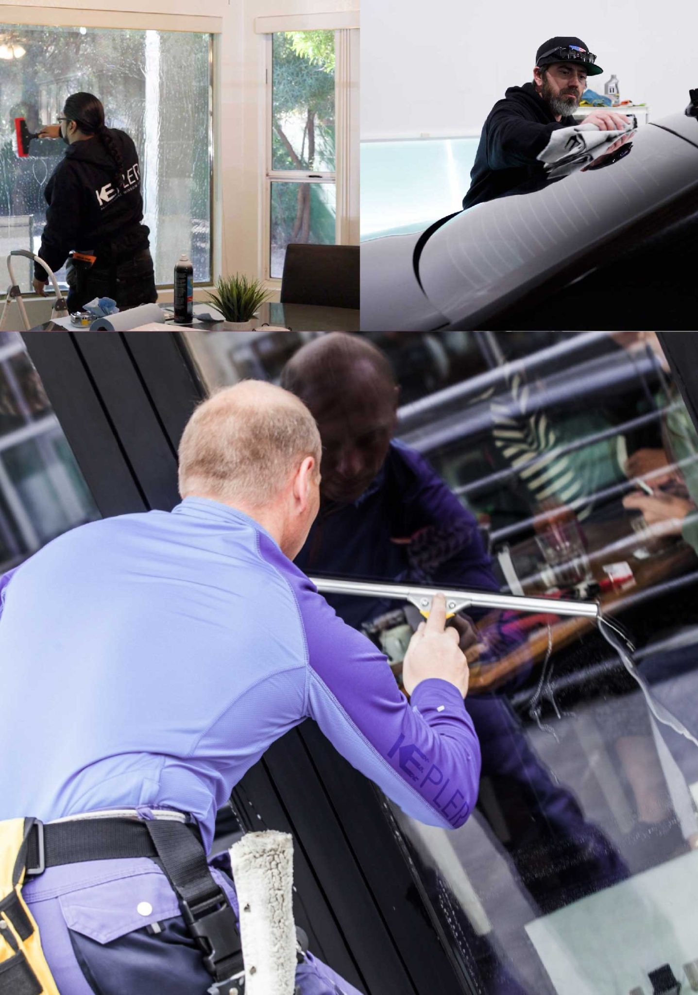 Kepler Professional Applying Anti-Graffiti Window Film to a Tulsa Shop Front