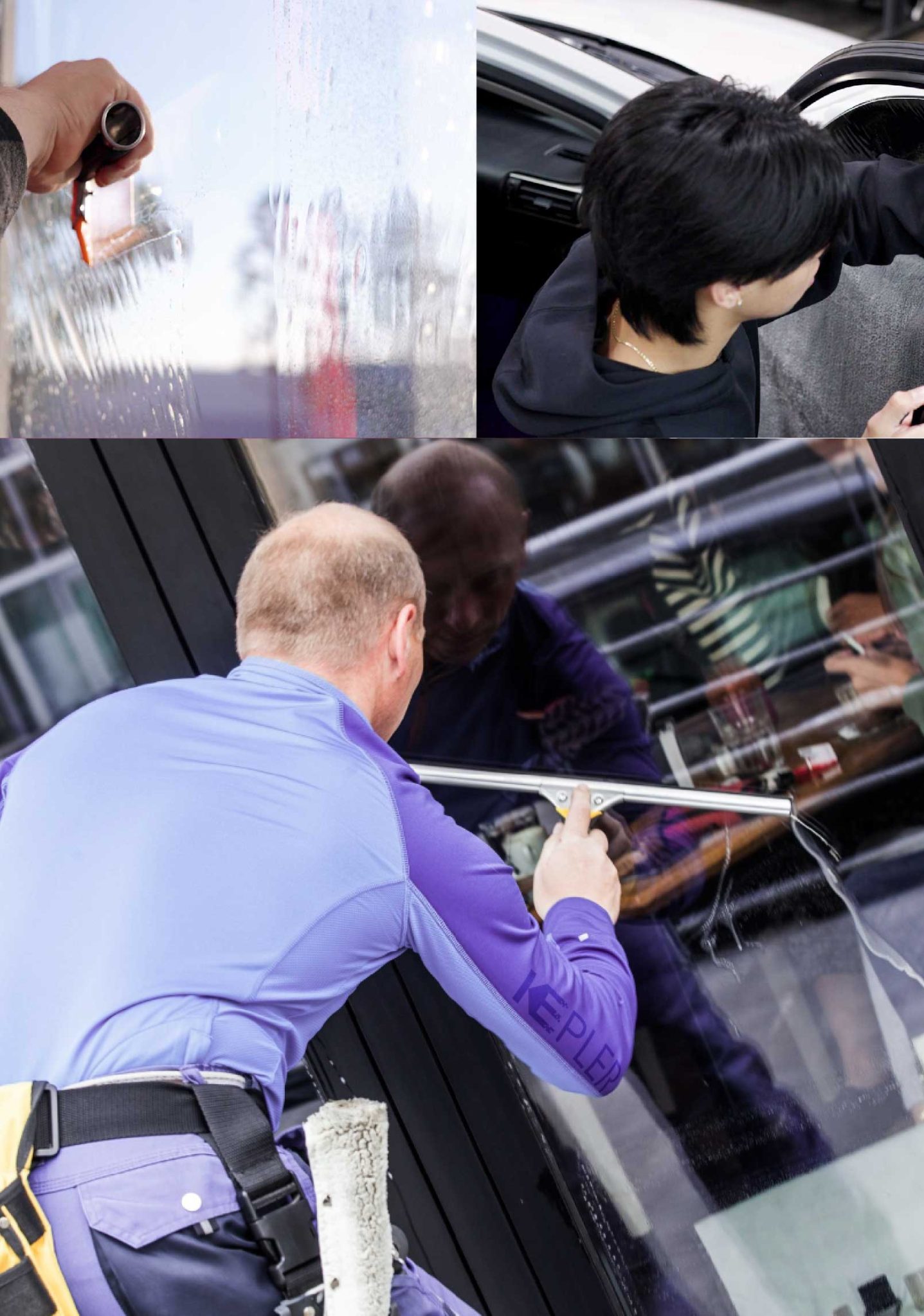 Kepler Expert Applying Anti-Graffiti Window Film to a Lewisville Shop Front