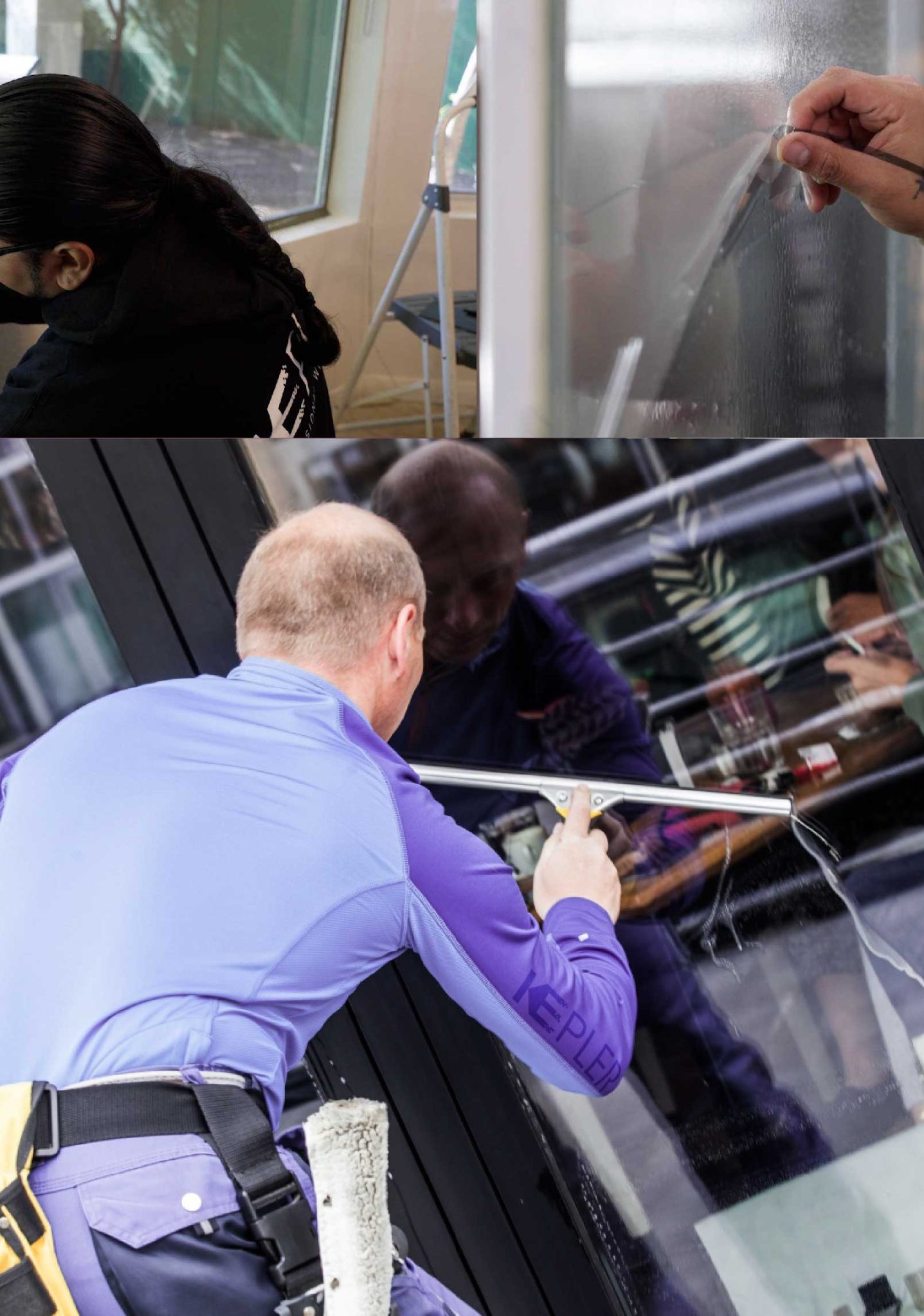 Kepler Expert Applying Anti-Graffiti Window Film to a Grand Prairie Shop Front
