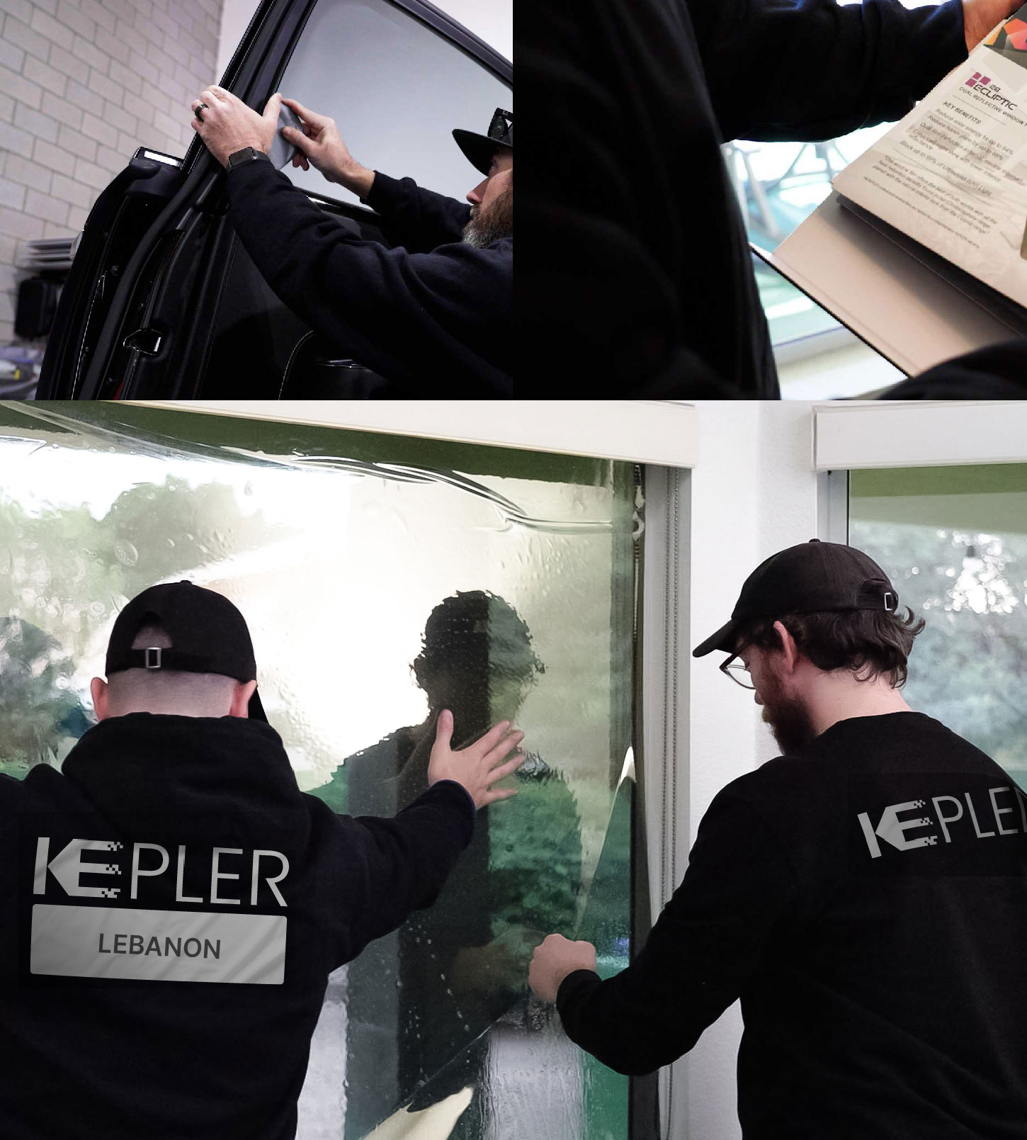 Kepler Technician Installing High-tech Window Tint to Home in Lebanon