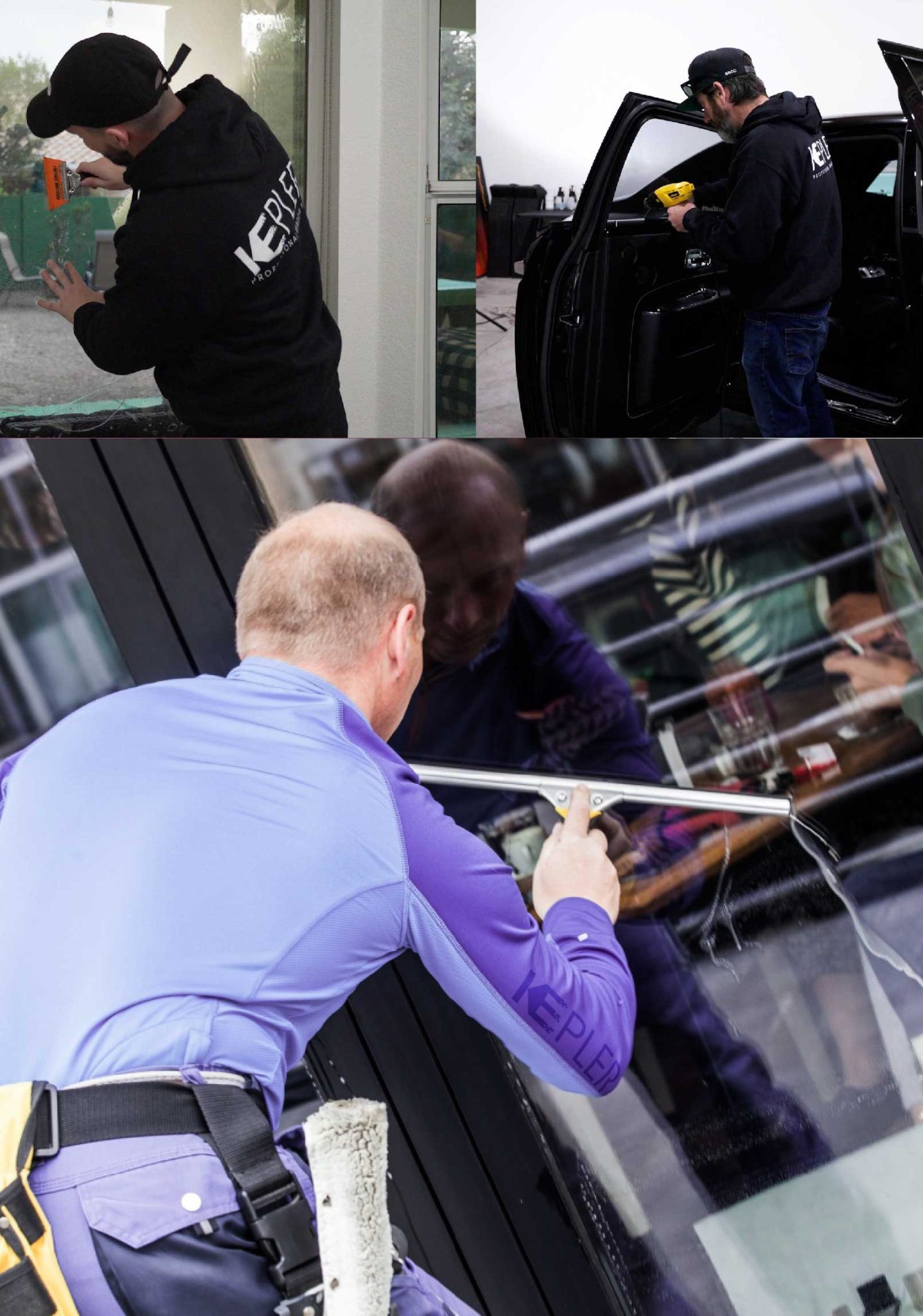 Kepler Expert Applying Anti-Graffiti Window Film to a Corsicana Shop Front