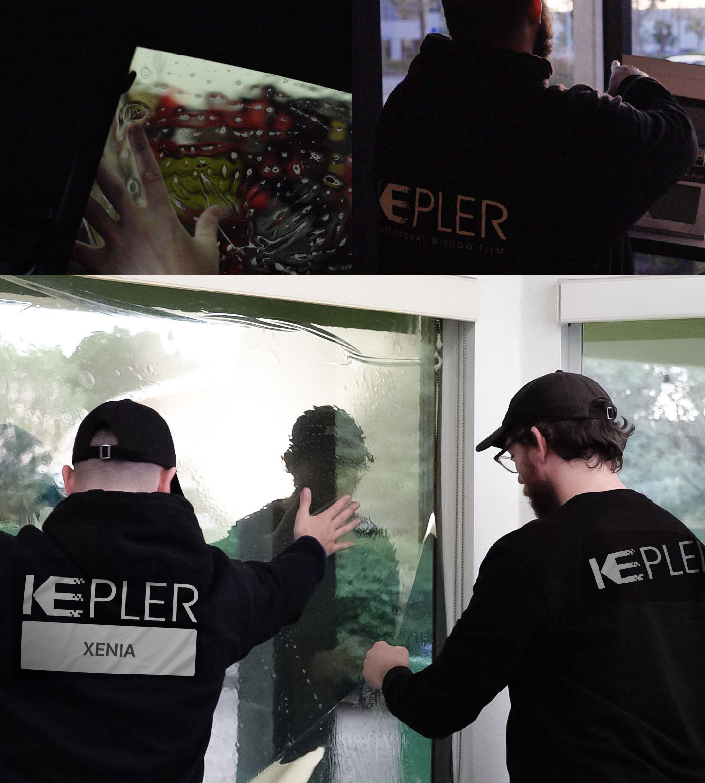 Kepler Technician Installing High-tech Window Tint to Home in Xenia