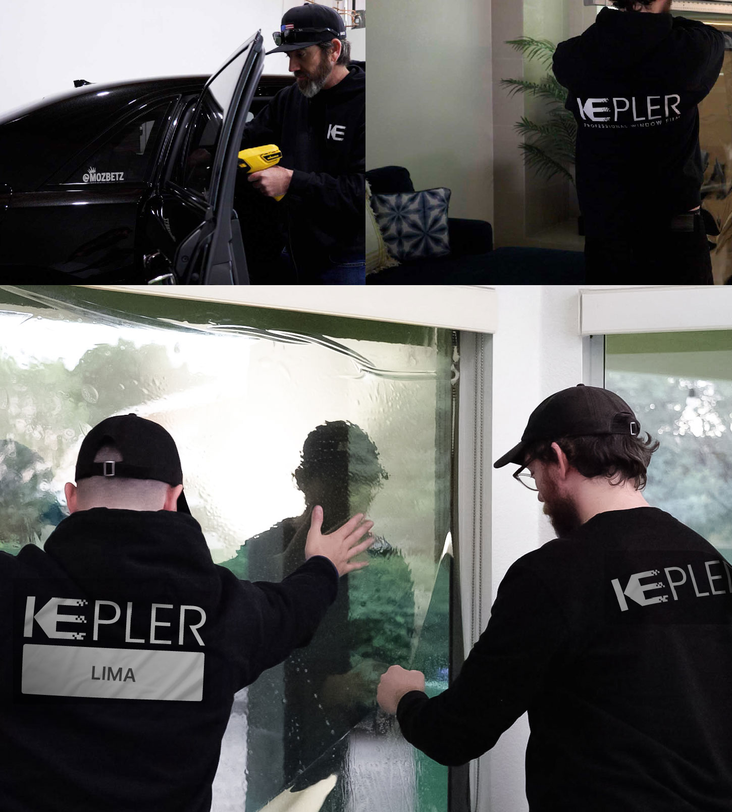 Kepler Technician Fitting High-tech Window Tint to Home in Lima