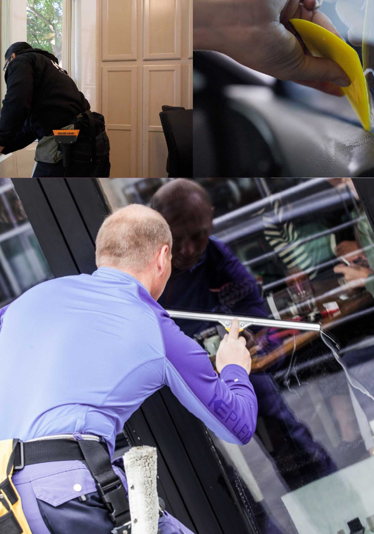 Kepler Expert Applying Anti-Graffiti Window Film to a Dallas Shop Front