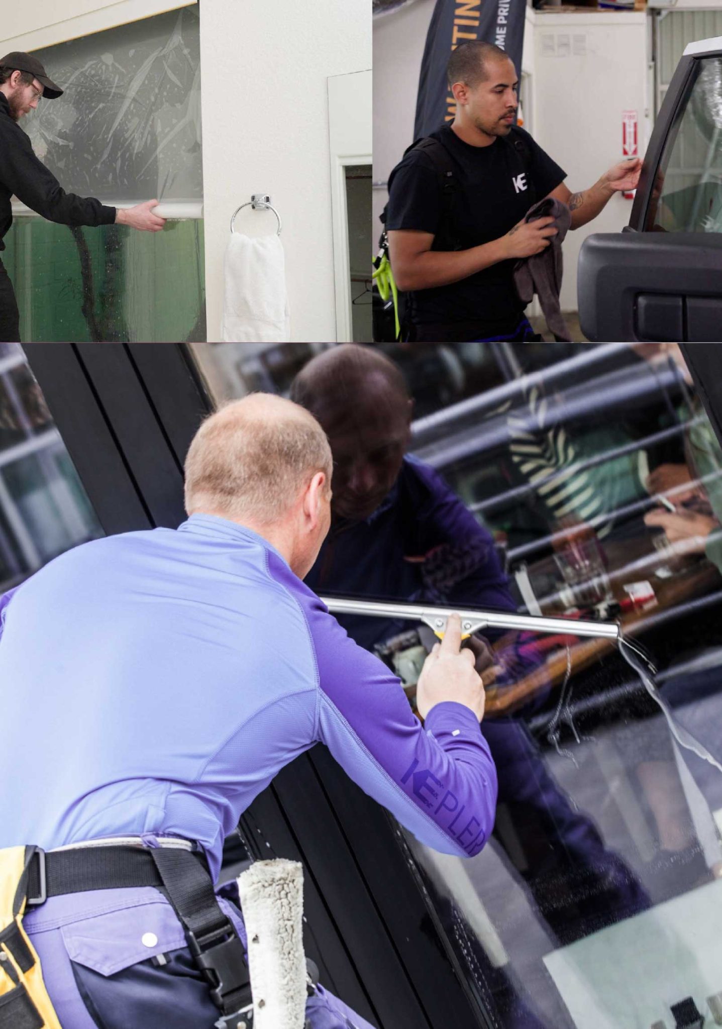 Kepler Expert Applying Anti-Graffiti Window Film to a Texarkana Shop Front