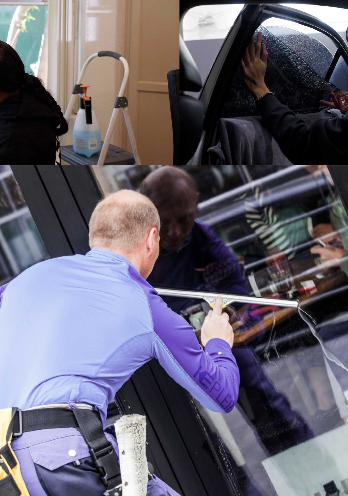 Kepler Skilled Applying Anti-Graffiti Window Film to a Marshall Shop Front