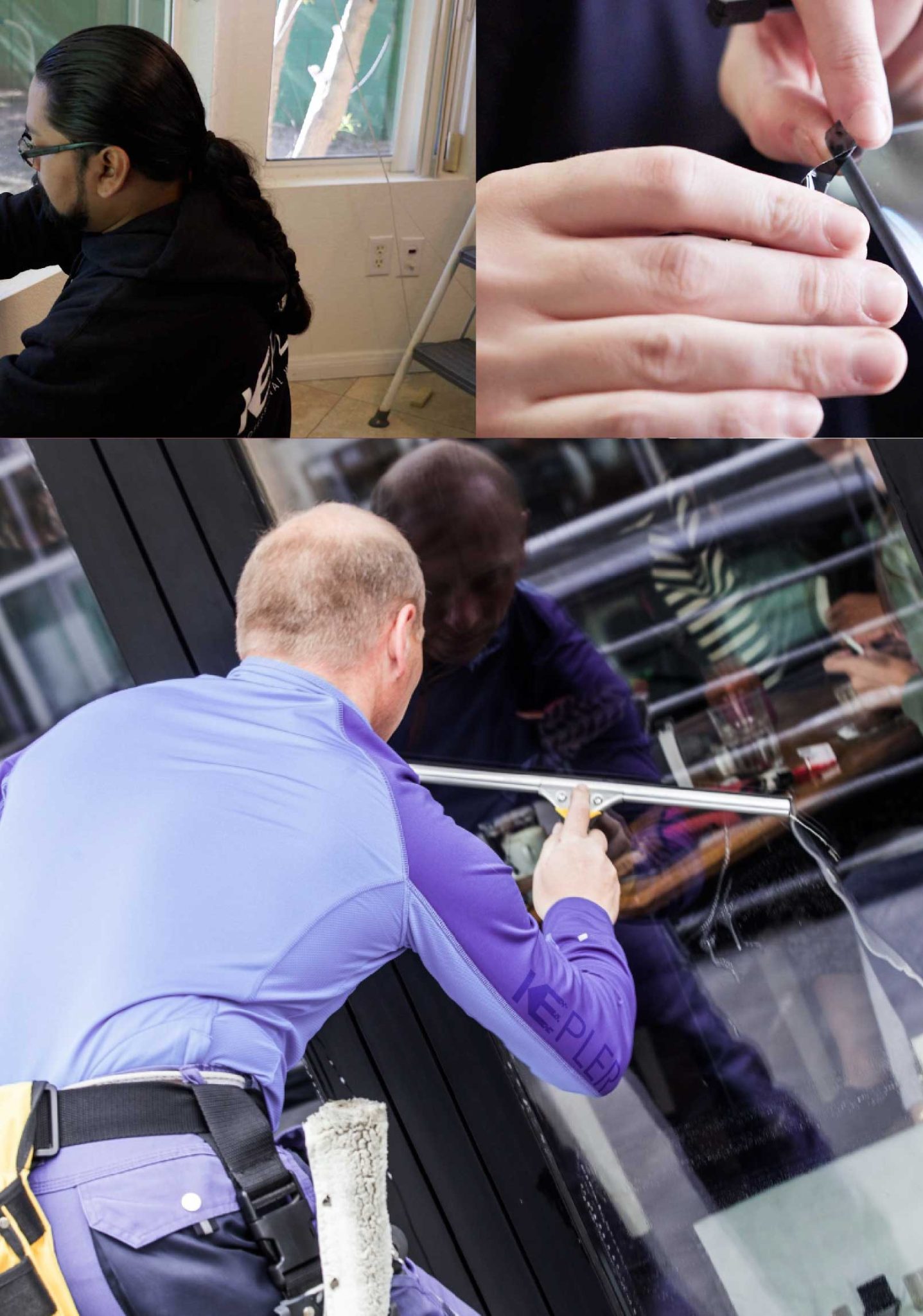 Kepler Expert Applying Anti-Graffiti Window Film to a Cleburne Shop Front