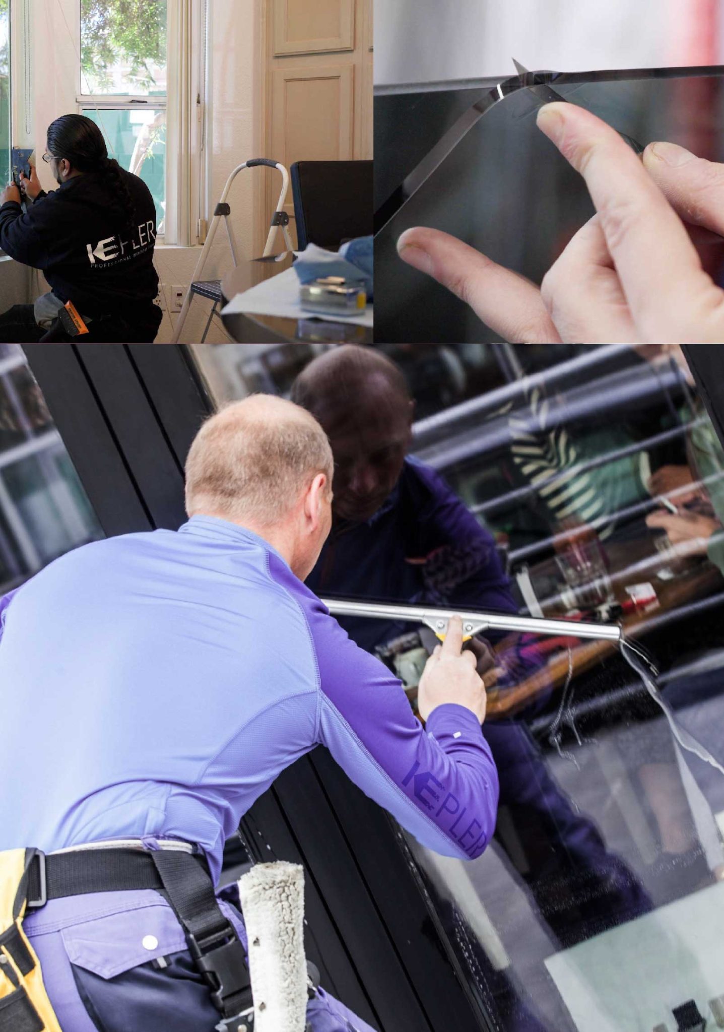 Kepler Skilled Applying Anti-Graffiti Window Film to a Mansfield Shop Front