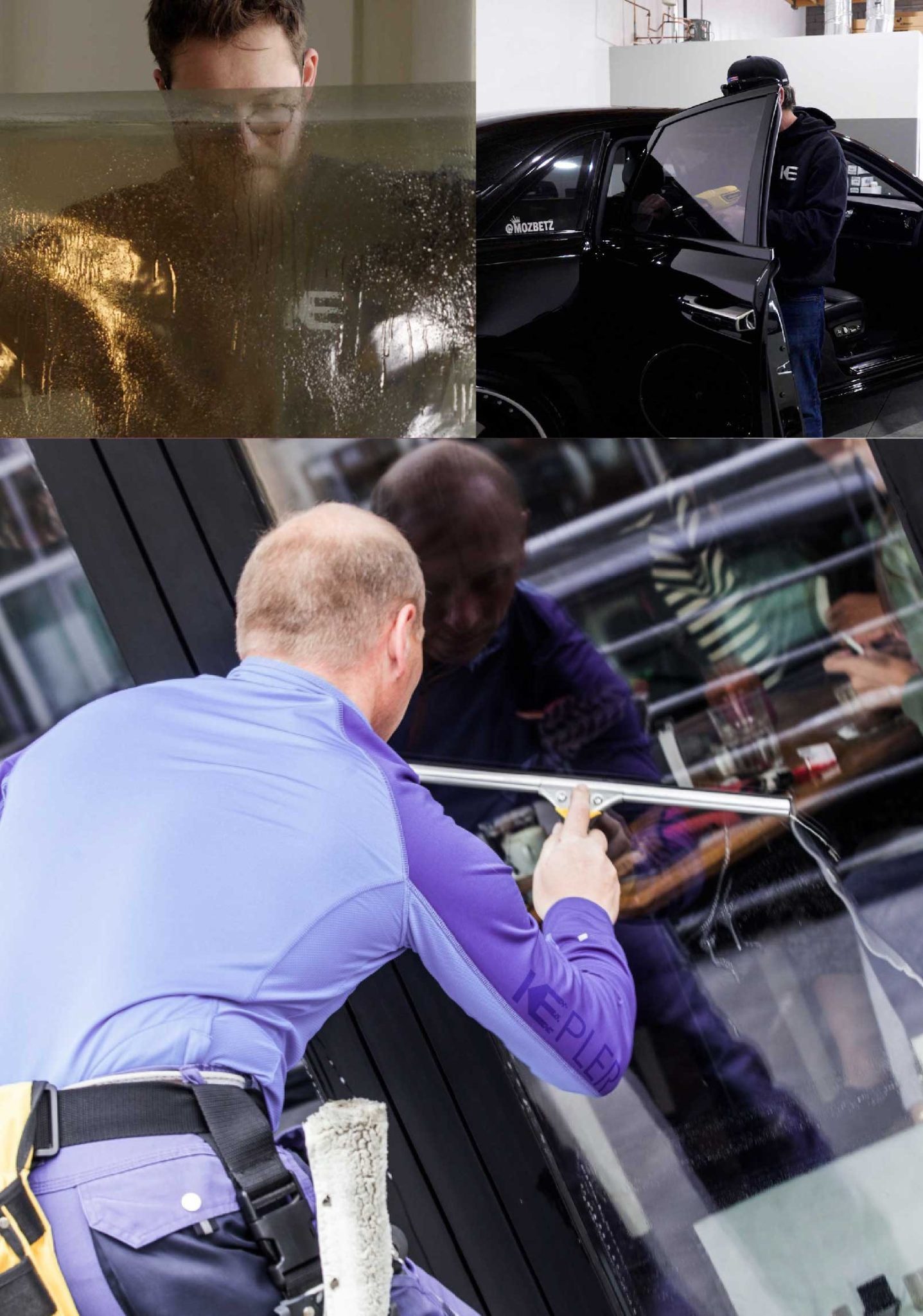 Kepler Professional Applying Anti-Graffiti Window Film to a Midlothian Shop Front