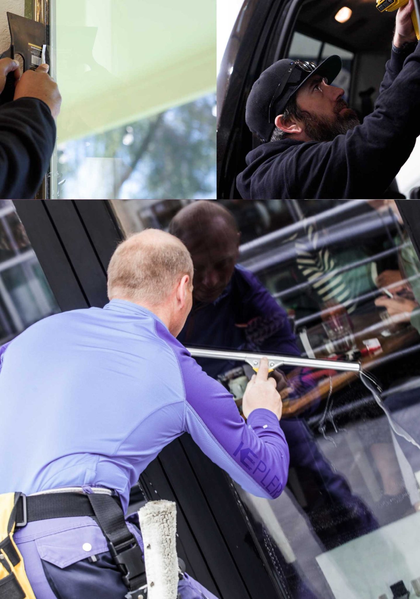 Kepler Professional Applying Anti-Graffiti Window Film to a North Richland Hills Shop Front