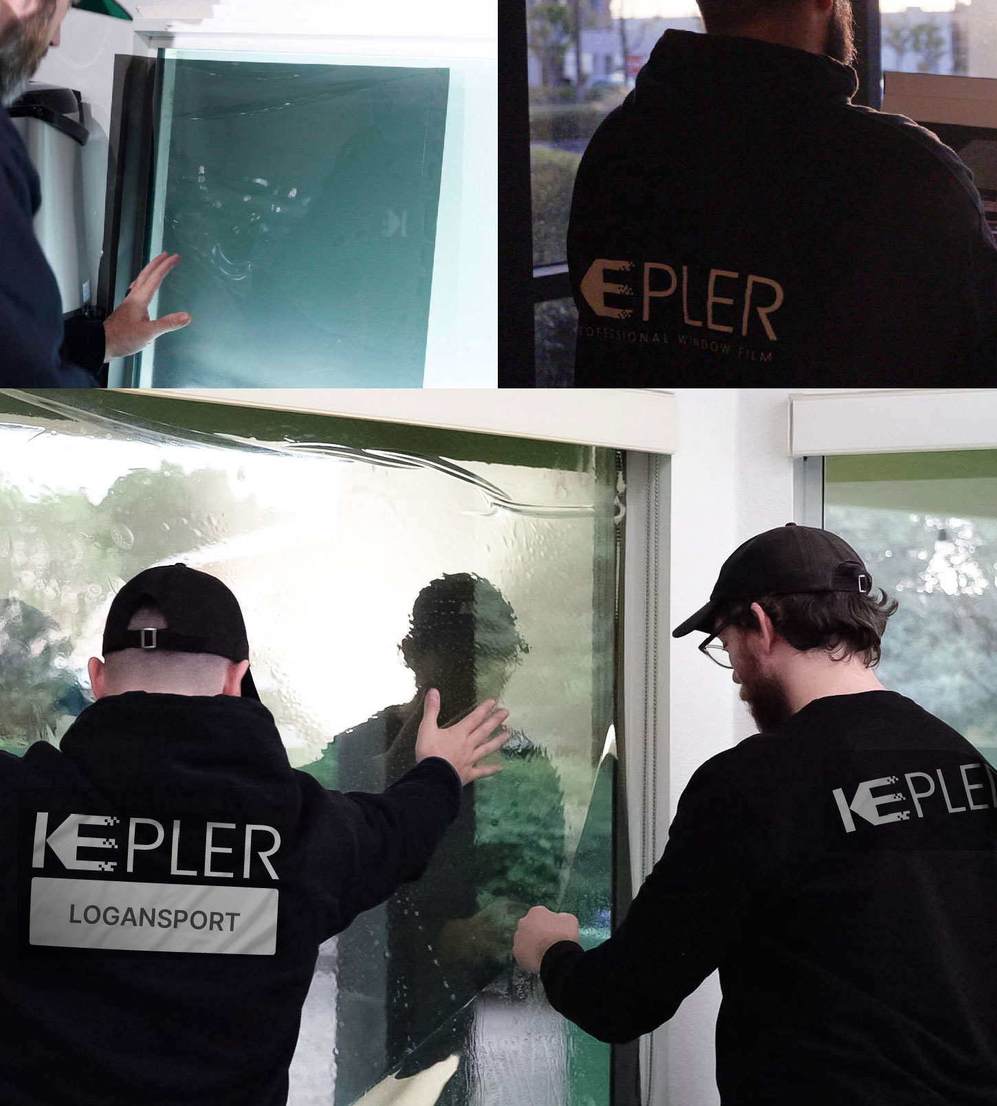 Expert Technician Installing Ceramic Window Tint to Home in Logansport