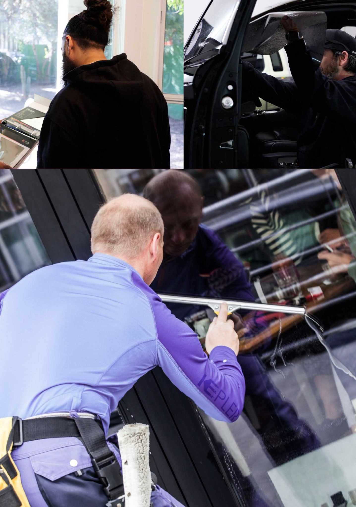 Kepler Expert Applying Anti-Graffiti Window Film to a Copperas Cove Shop Front