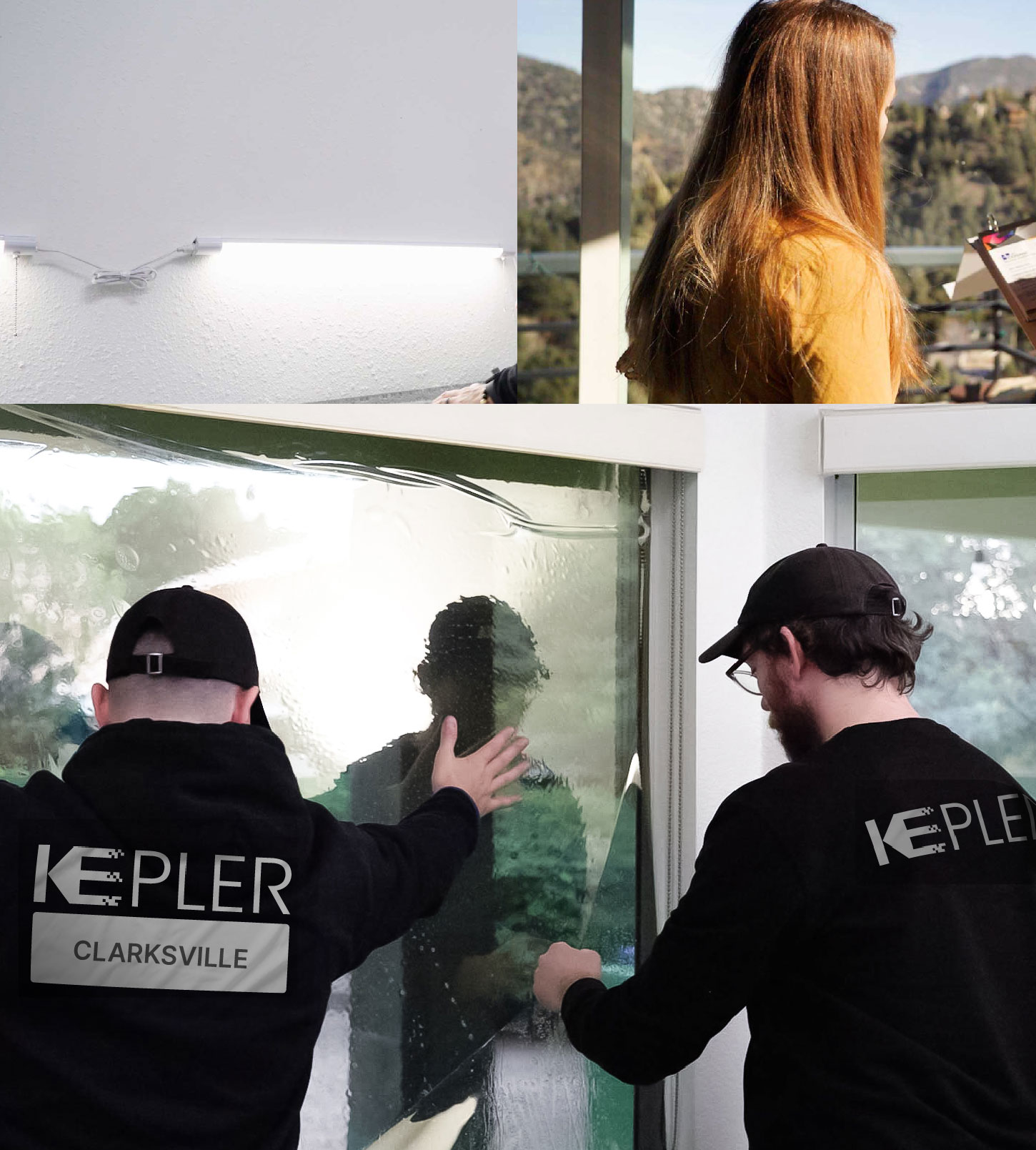 Expert Technician Applying Ceramic Window Tint to Home in Clarksville
