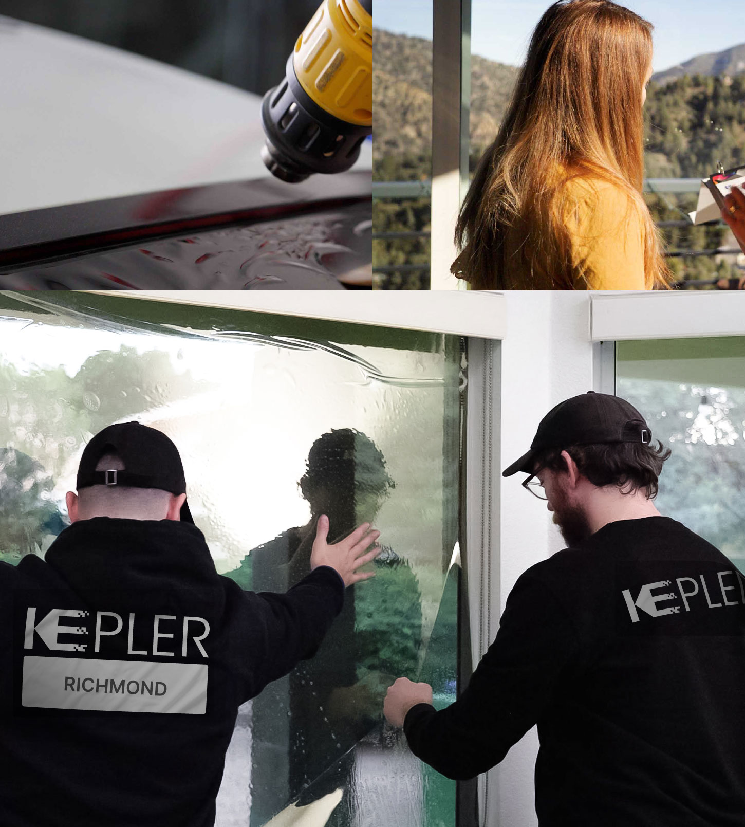 Expert Technician Applying Advanced Window Tint to Home in Richmond