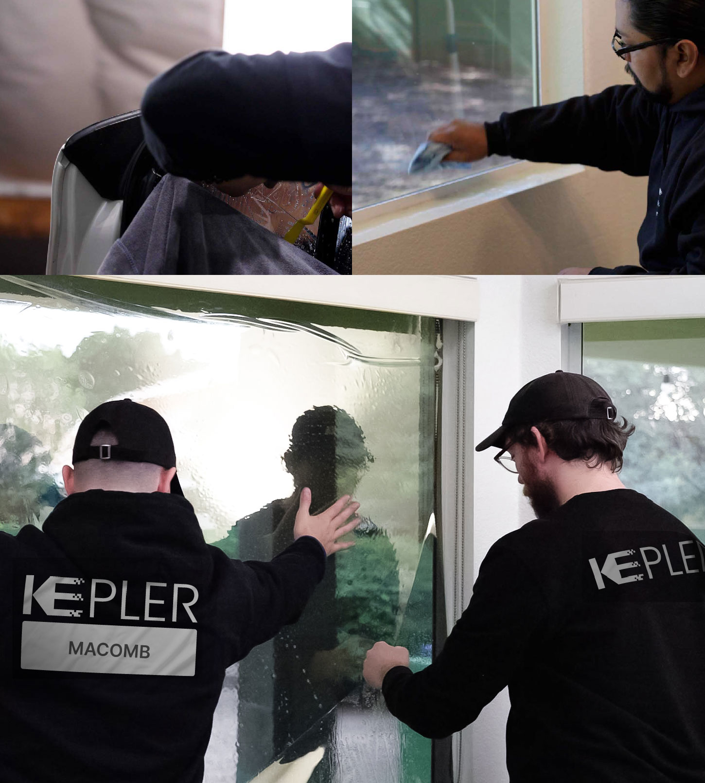 Kepler Technician Fitting Advanced Window Tint to Home in Macomb