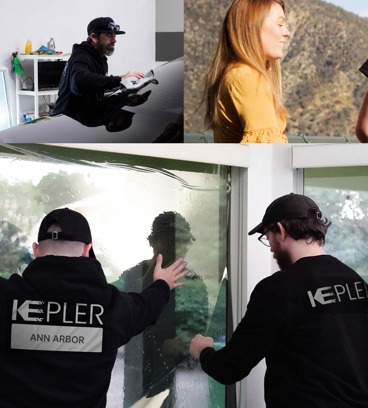 Kepler Technician Installing Ceramic Window Tint to Home in Ann Arbor