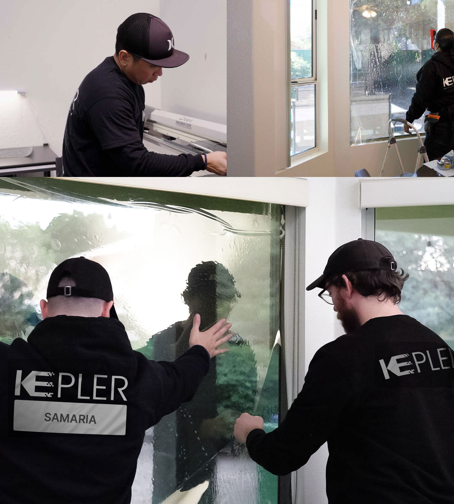 Kepler Technician Fitting High-tech Window Tint to Home in Samaria