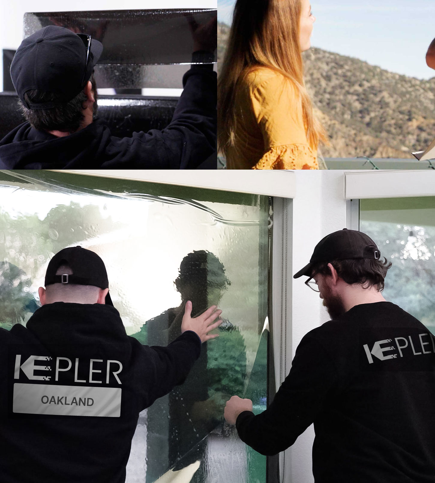 Kepler Technician Fitting Advanced Window Tint to Home in Oakland