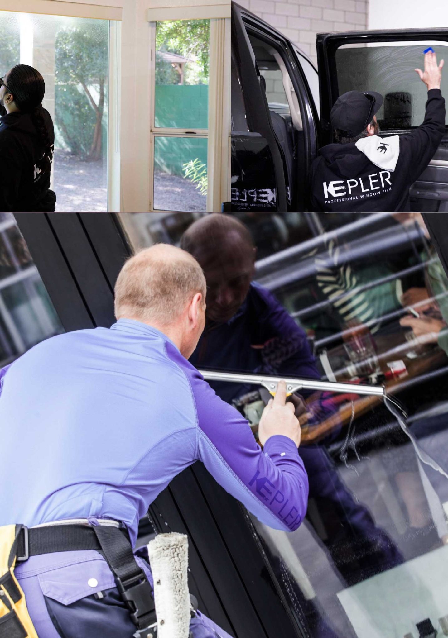 Kepler Skilled Applying Anti-Graffiti Window Film to a Portland Shop Front