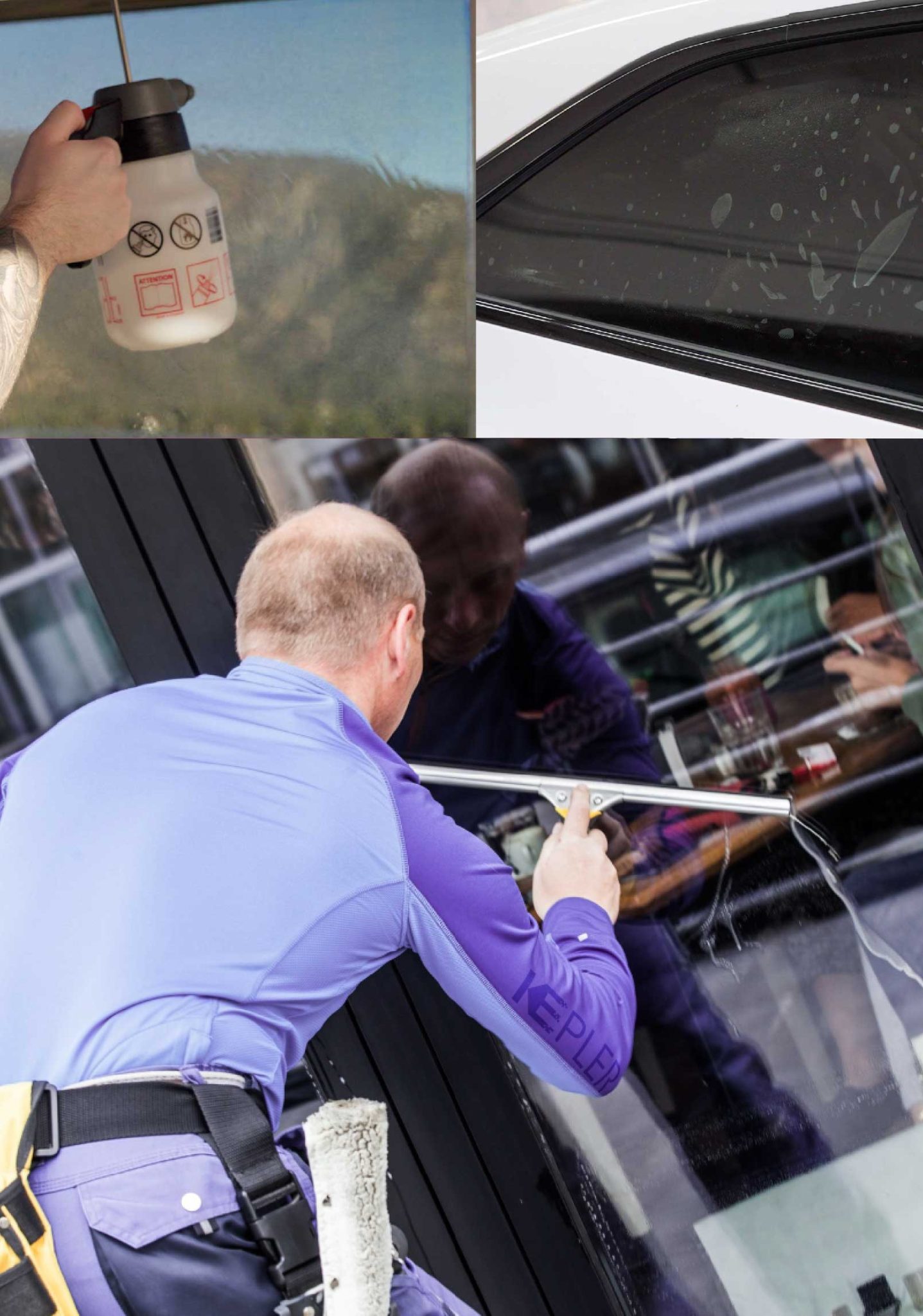 Kepler Professional Applying Anti-Graffiti Window Film to a Edinburg Shop Front