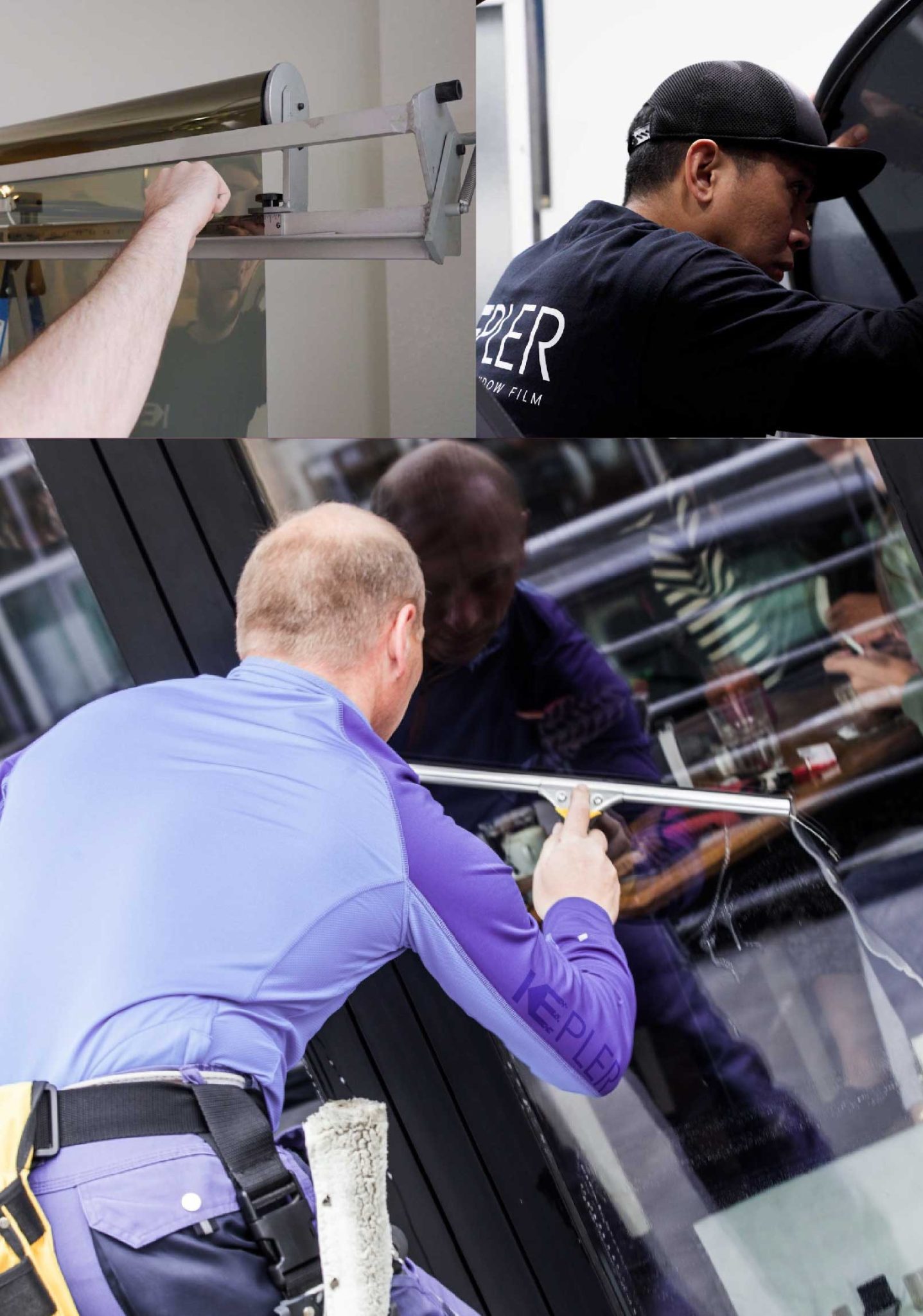 Kepler Expert Applying Anti-Graffiti Window Film to a Mercedes Shop Front