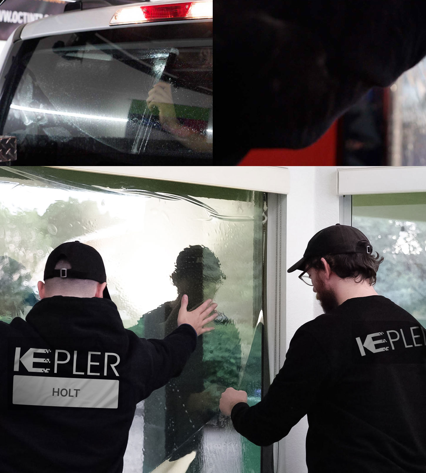 Expert Technician Installing High-tech Window Tint to Home in Holt