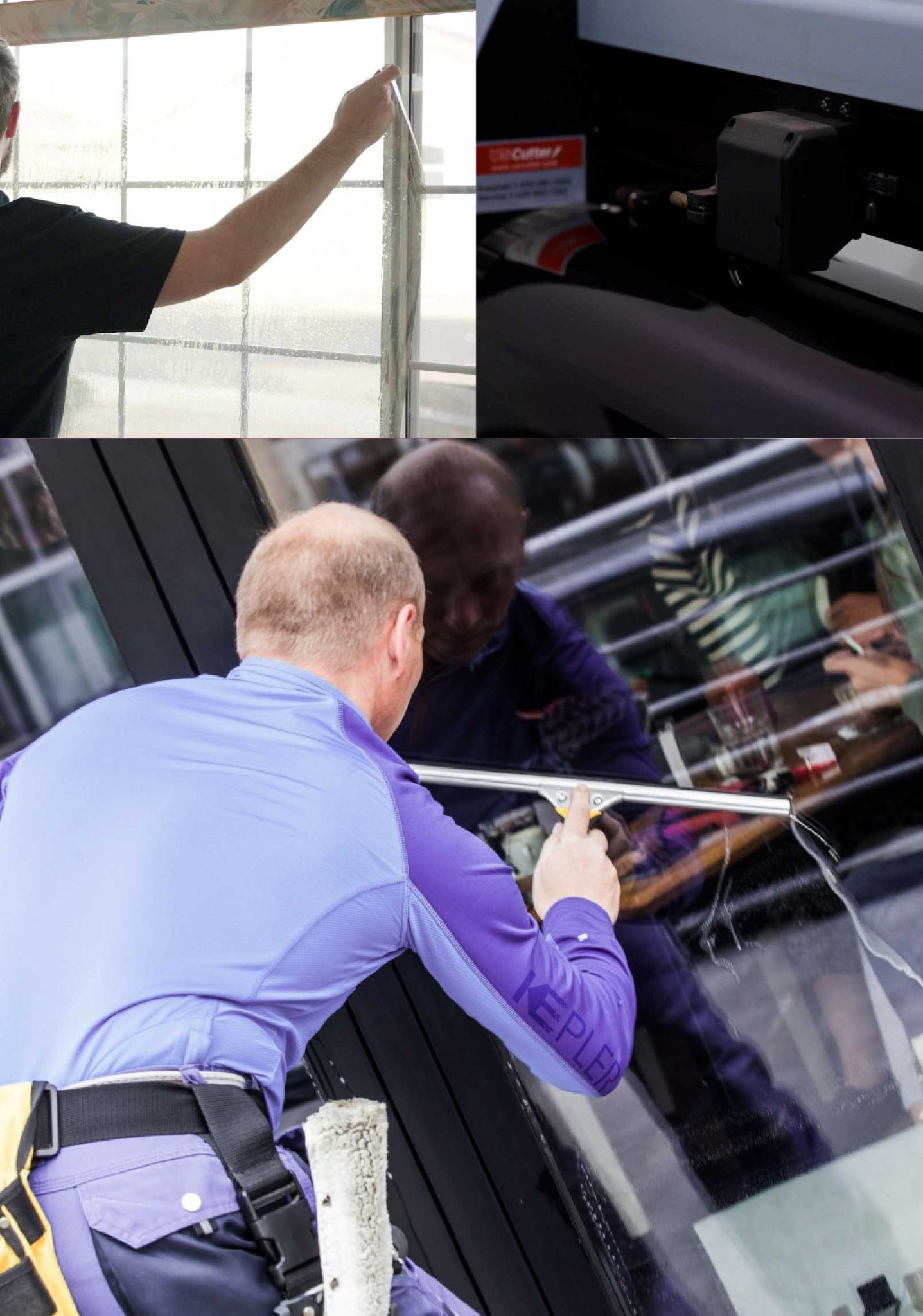 Kepler Skilled Applying Anti-Graffiti Window Film to a Pampa Shop Front