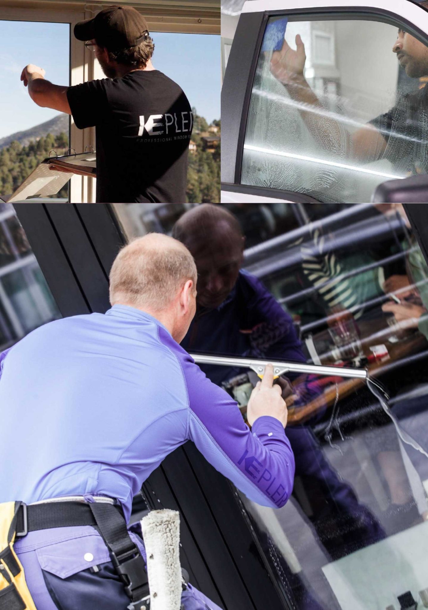 Kepler Professional Applying Anti-Graffiti Window Film to a Big Spring Shop Front