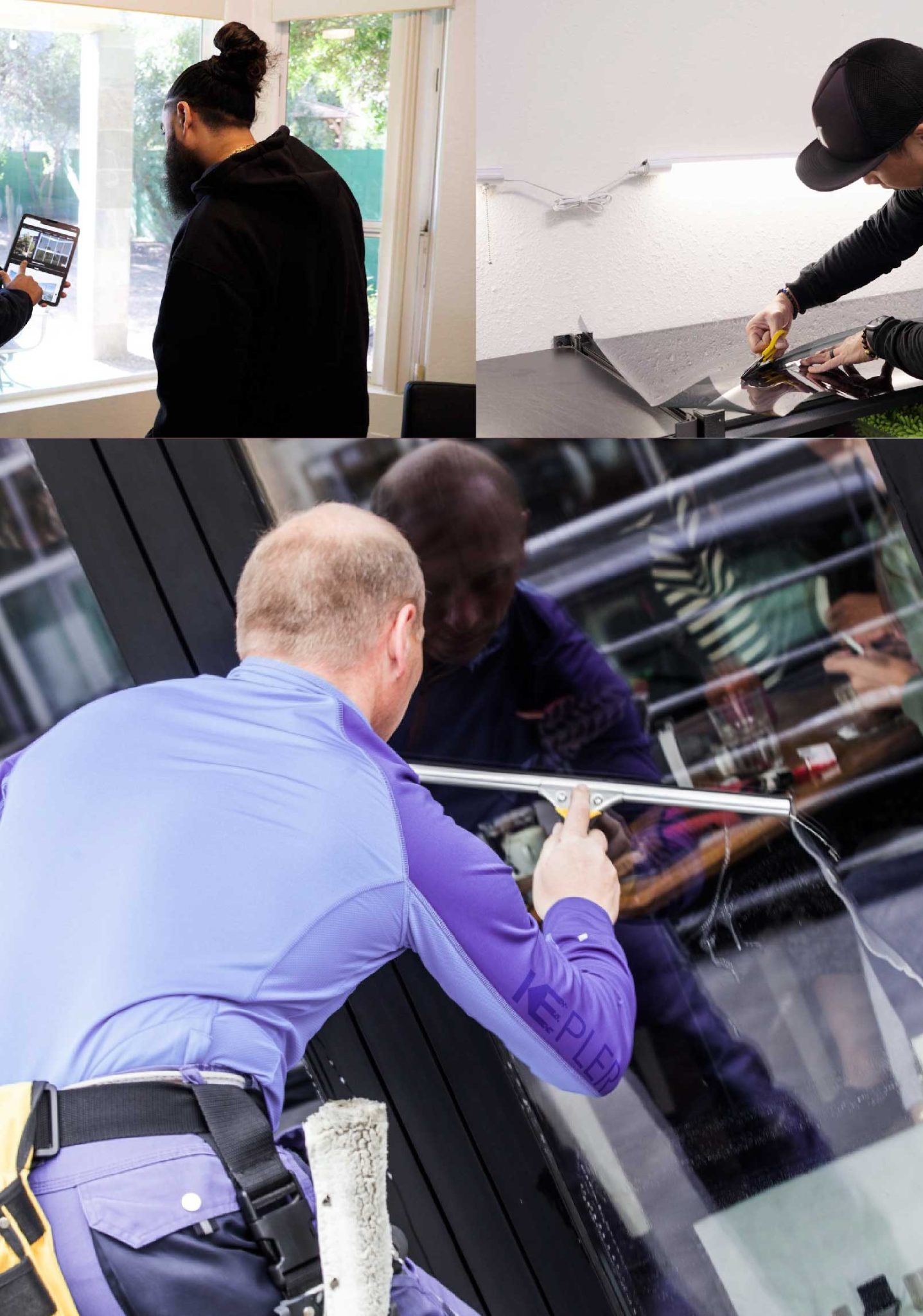 Kepler Professional Applying Anti-Graffiti Window Film to a Broomfield Shop Front