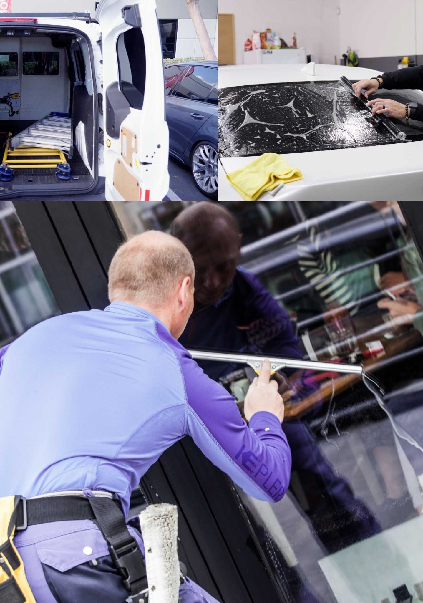 Kepler Skilled Applying Anti-Graffiti Window Film to a Twin Falls Shop Front