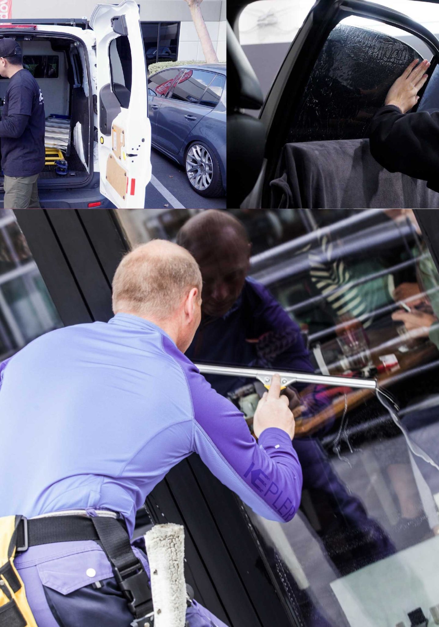 Kepler Professional Applying Anti-Graffiti Window Film to a Nampa Shop Front