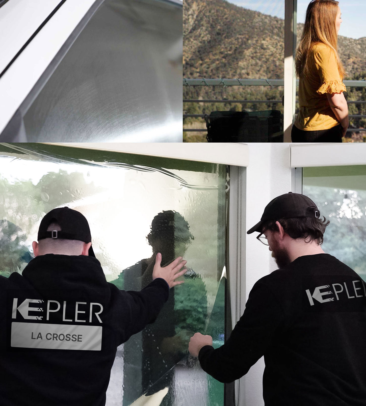Expert Technician Fitting Ceramic Window Tint to Home in La Crosse