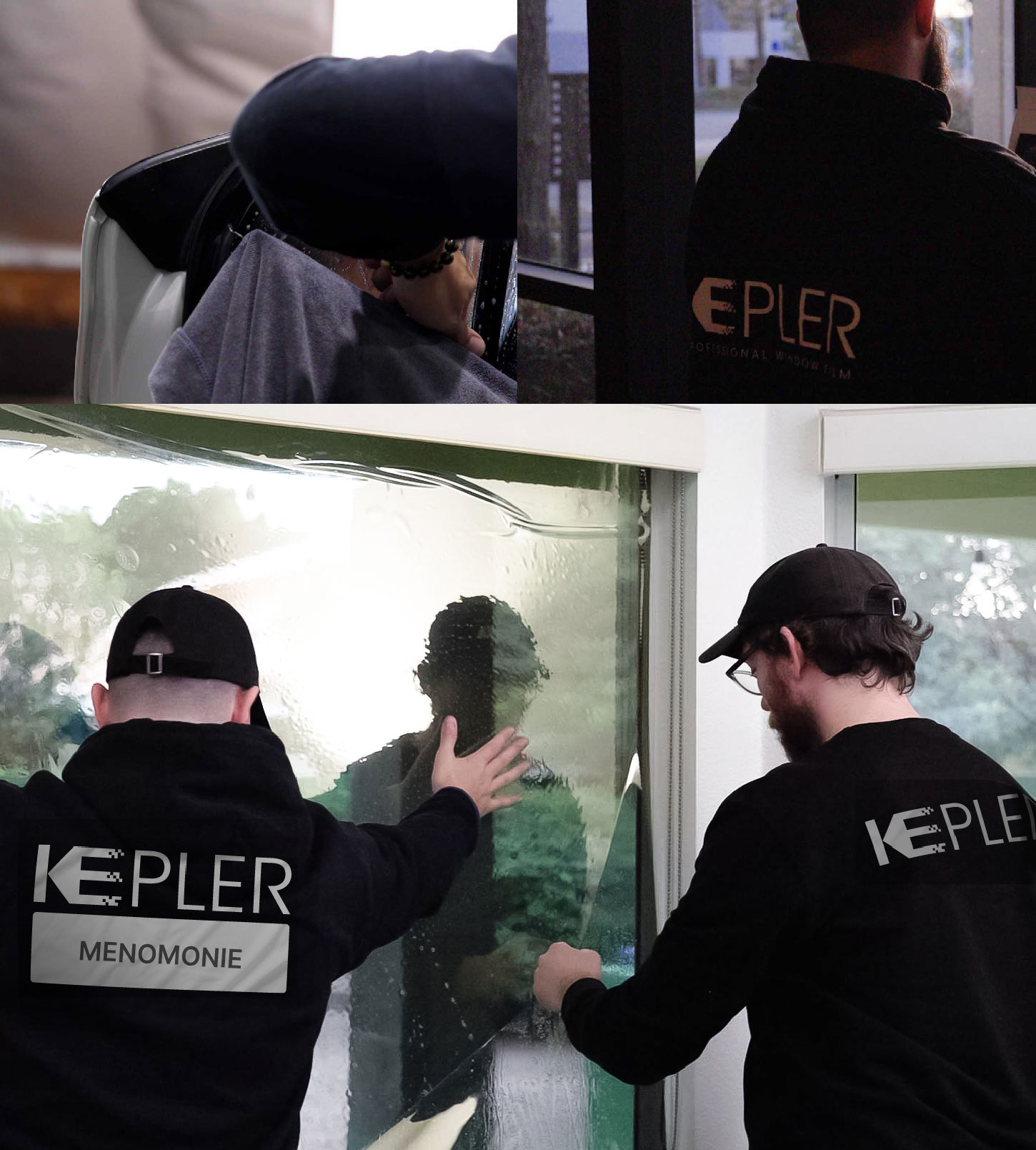 Kepler Technician Applying High-tech Window Tint to Home in Menomonie