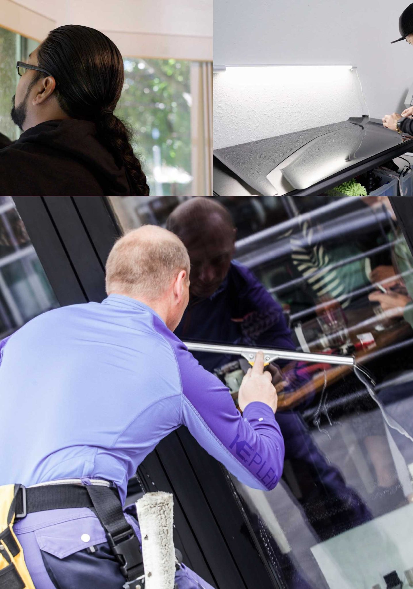 Kepler Skilled Applying Anti-Graffiti Window Film to a South Jordan Shop Front