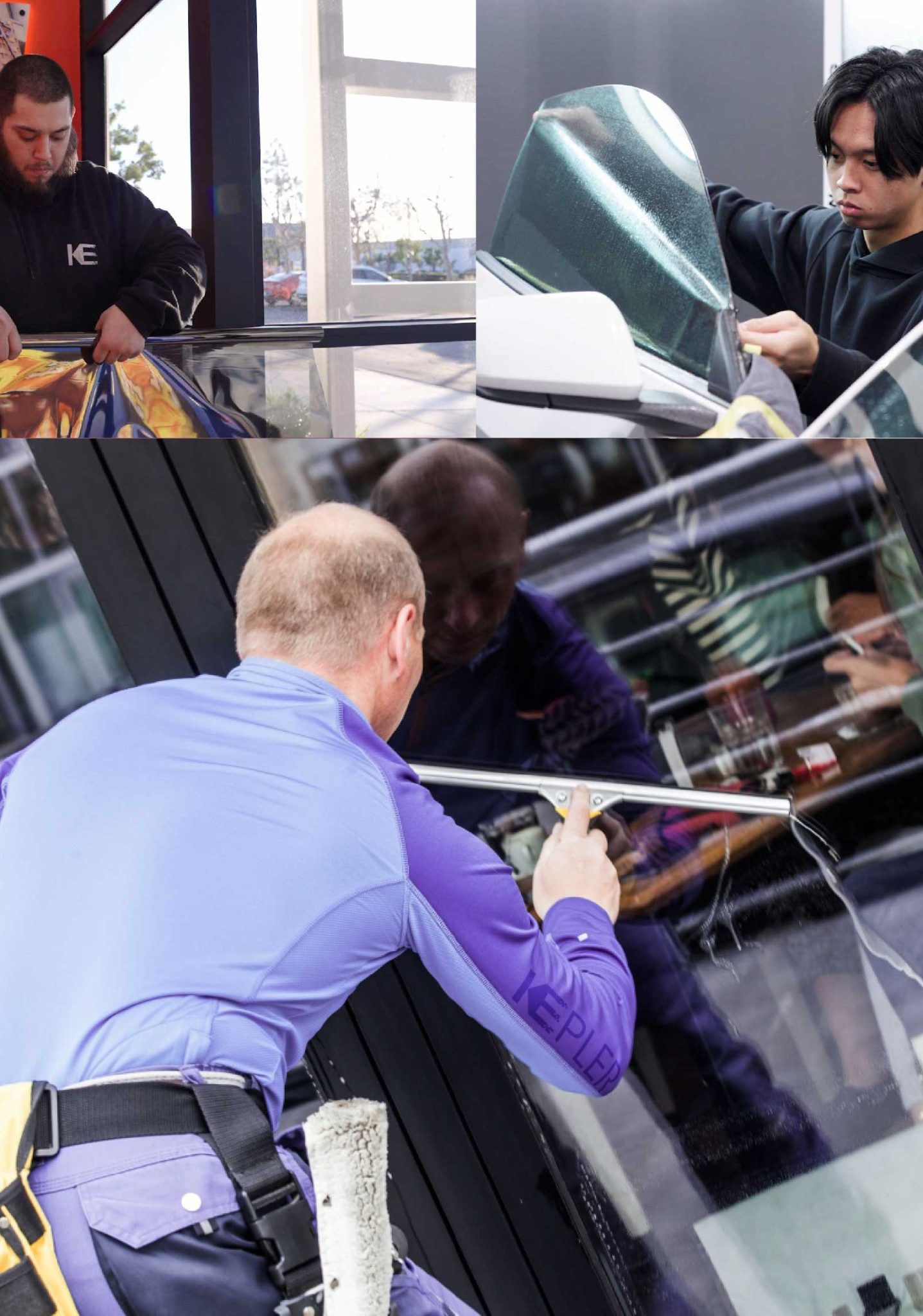 Kepler Expert Applying Anti-Graffiti Window Film to a Clearfield Shop Front
