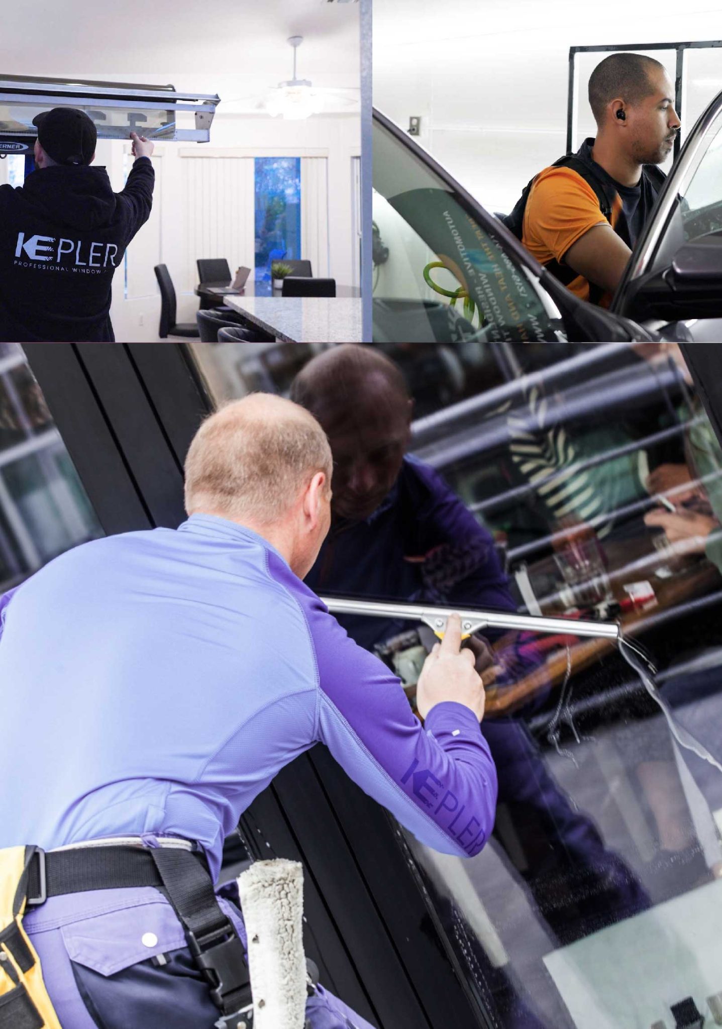 Kepler Professional Applying Anti-Graffiti Window Film to a Orem Shop Front
